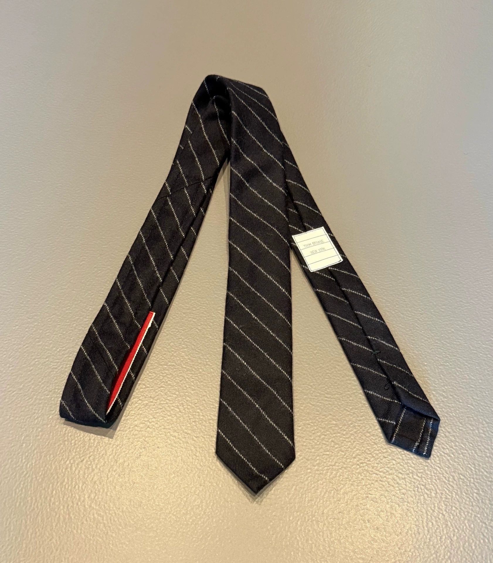 Thom Browne Thom Browne Rare Black Striped Wool Tie Size ONE SIZE - 4 Thumbnail