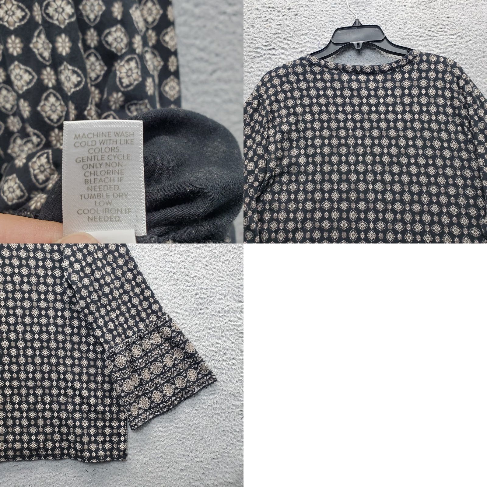 J. Jill J. Jill Luxe Supima Ruffled Sleeve Top Womens XL Multi Floral Shoulder Button Shirt Size XL / US 12-14 / IT 48-50 - 8 Thumbnail