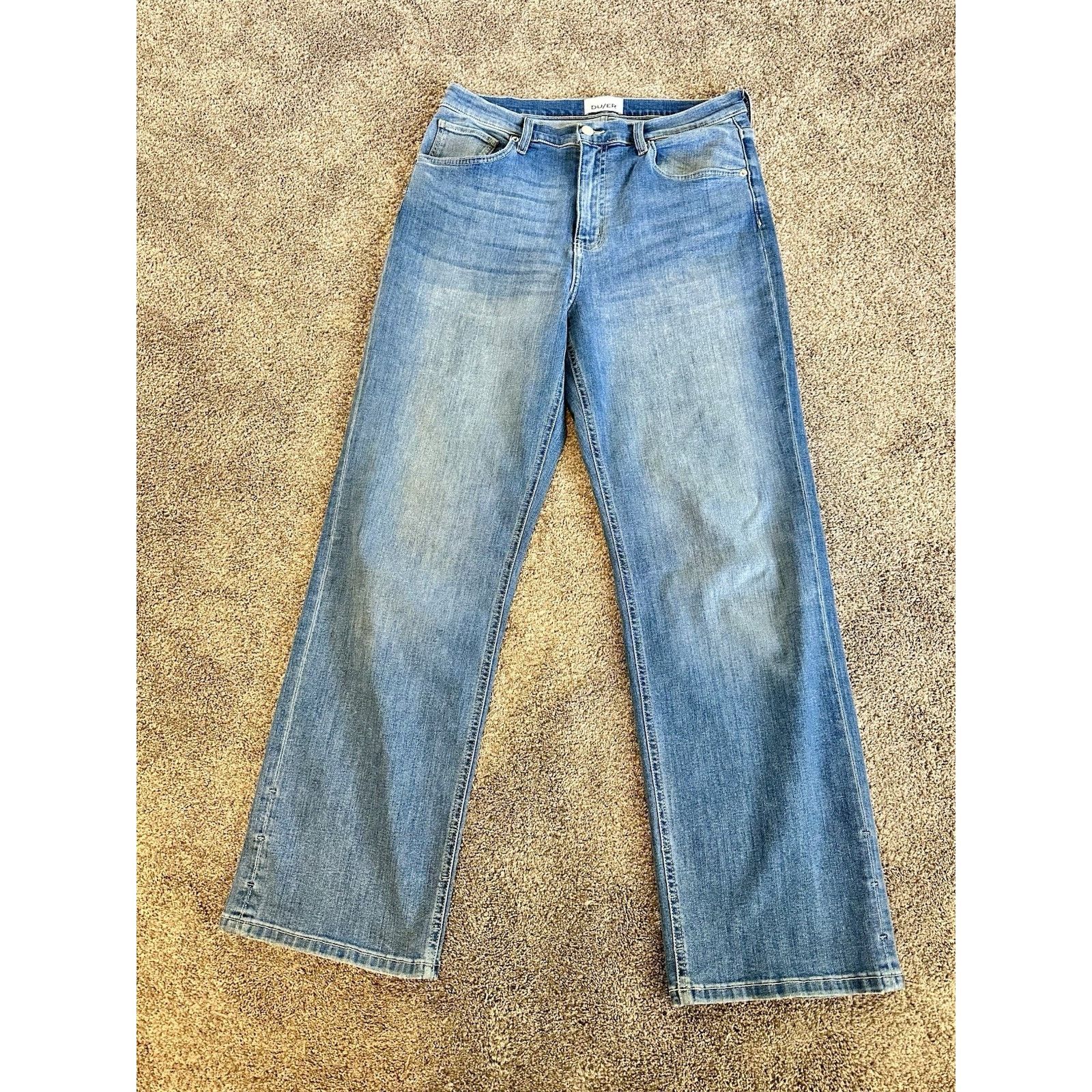 DUER DU/ER Jeans Mens 31x31 Blue Medium Wash Straight Size US 31 - 1 Thumbnail