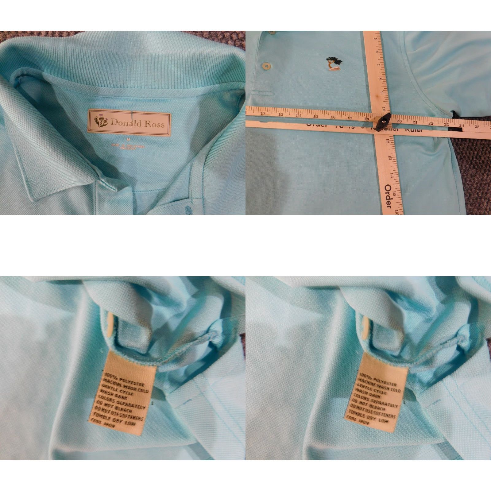 Vintage **Donald Ross Sport Medium Polo Blue Golf Polyester Stretch Performance** User: Donald Ross Sport Medium Polo Blue Golf Polyester Stretch Performance Size US M / EU 48-50 / 2 - 8 Thumbnail