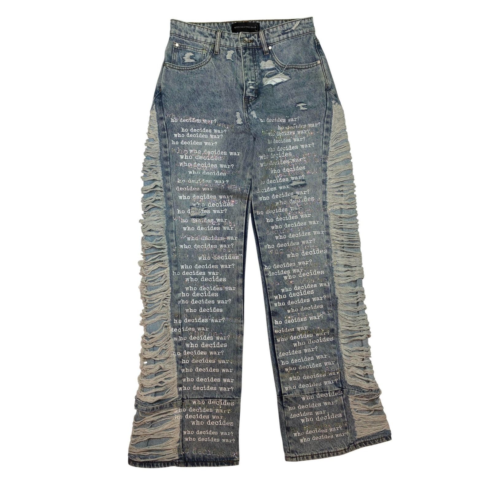 Who Decides War WDW Light Wash Ultra Flare Scripture Denim Size US 30 / EU 46 - 1 Thumbnail
