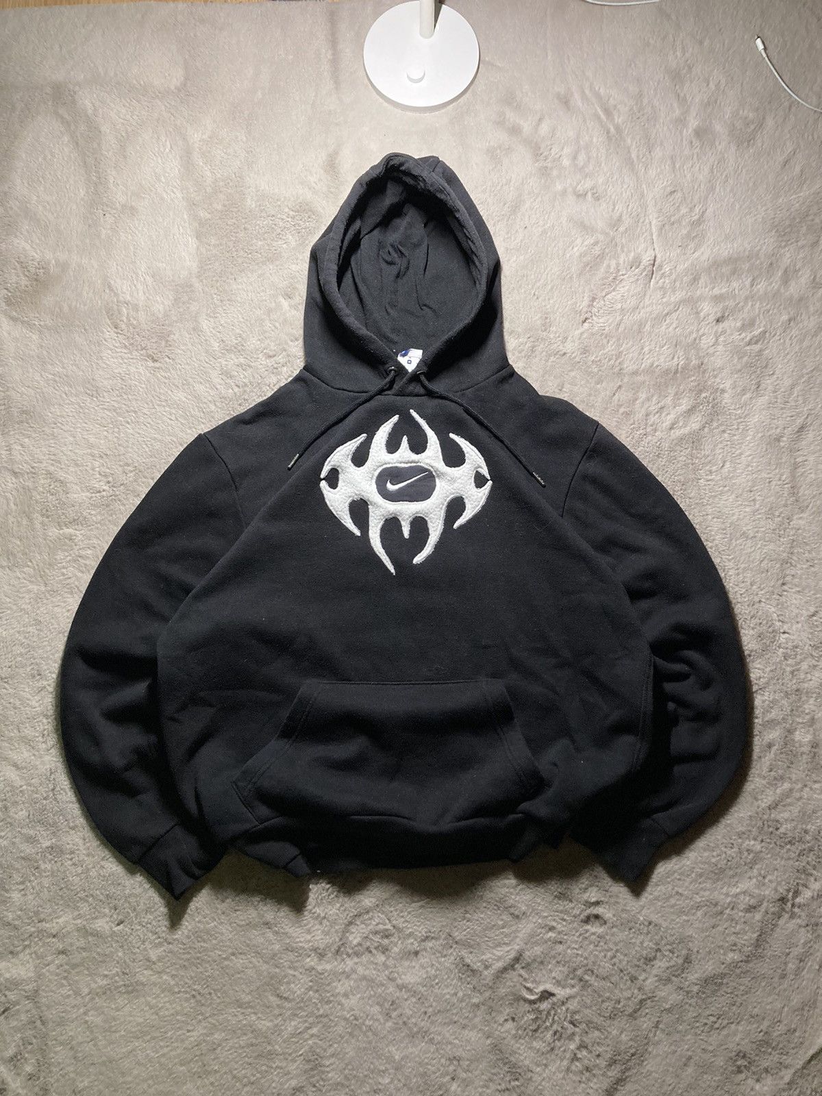 Nike ⛩️Nike Custom Hoodie Rare Y2K Punk Rock Devil Cross Hearts L⛩️ Size US M / EU 48-50 / 2 - 2 Thumbnail
