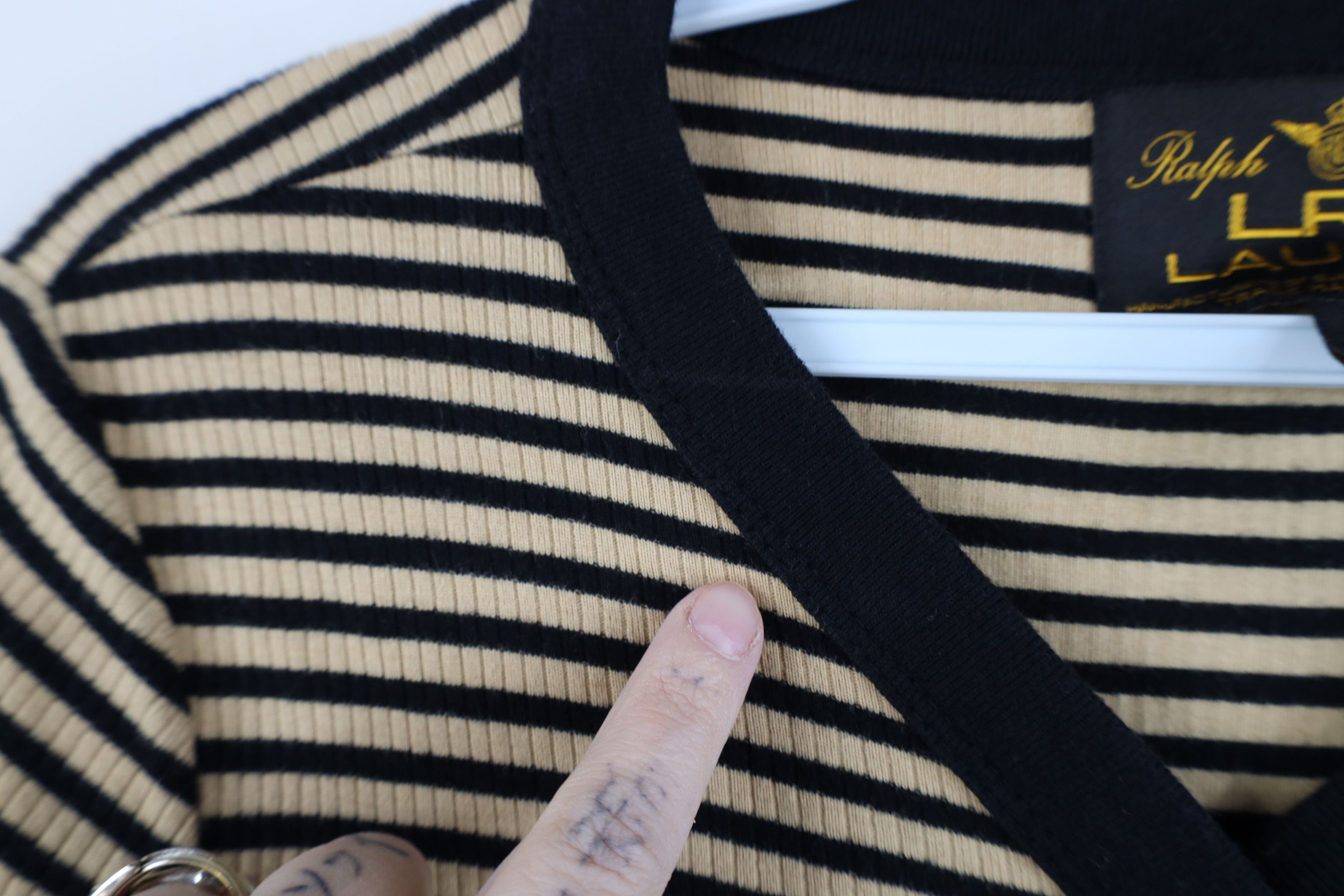 Ralph Lauren Vintage 90s Ralph Lauren Thermal Ribbed Knit Henley T-Shirt Size L / US 10 / IT 46 - 6 Thumbnail