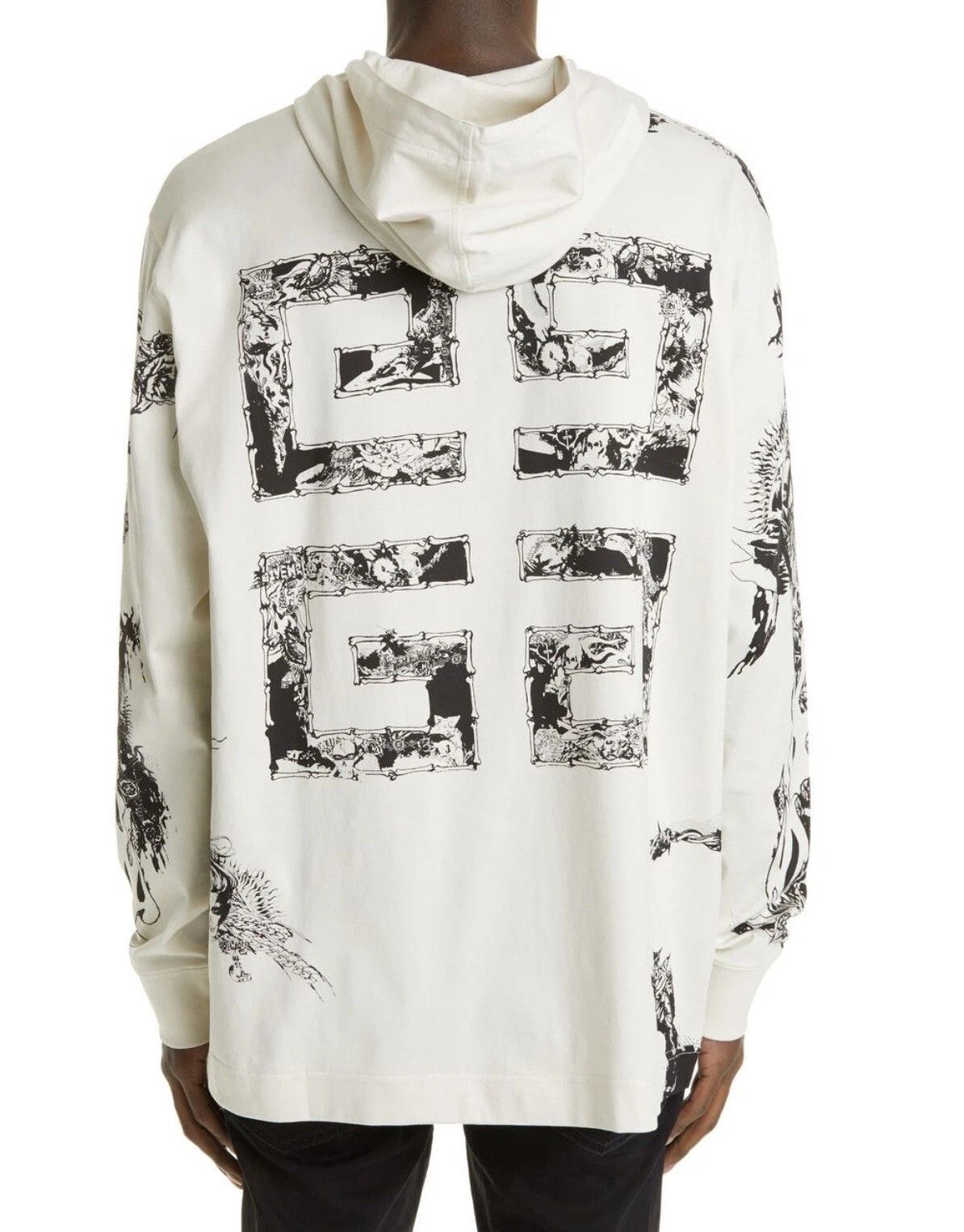 Givenchy Beige Tattoo 4G Logo Oversized Lightweight Hoodie Size US M / EU 48-50 / 2 - 5 Thumbnail