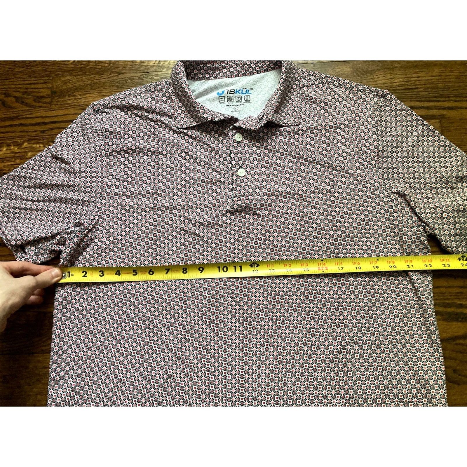 Vintage IBKUL Polo Shirt Mens Large Red Golf UPF 50 Stretch Moisture Wicking Short Sleeve Camouflage Pattern Size US L / EU 52-54 / 3 - 5 Thumbnail