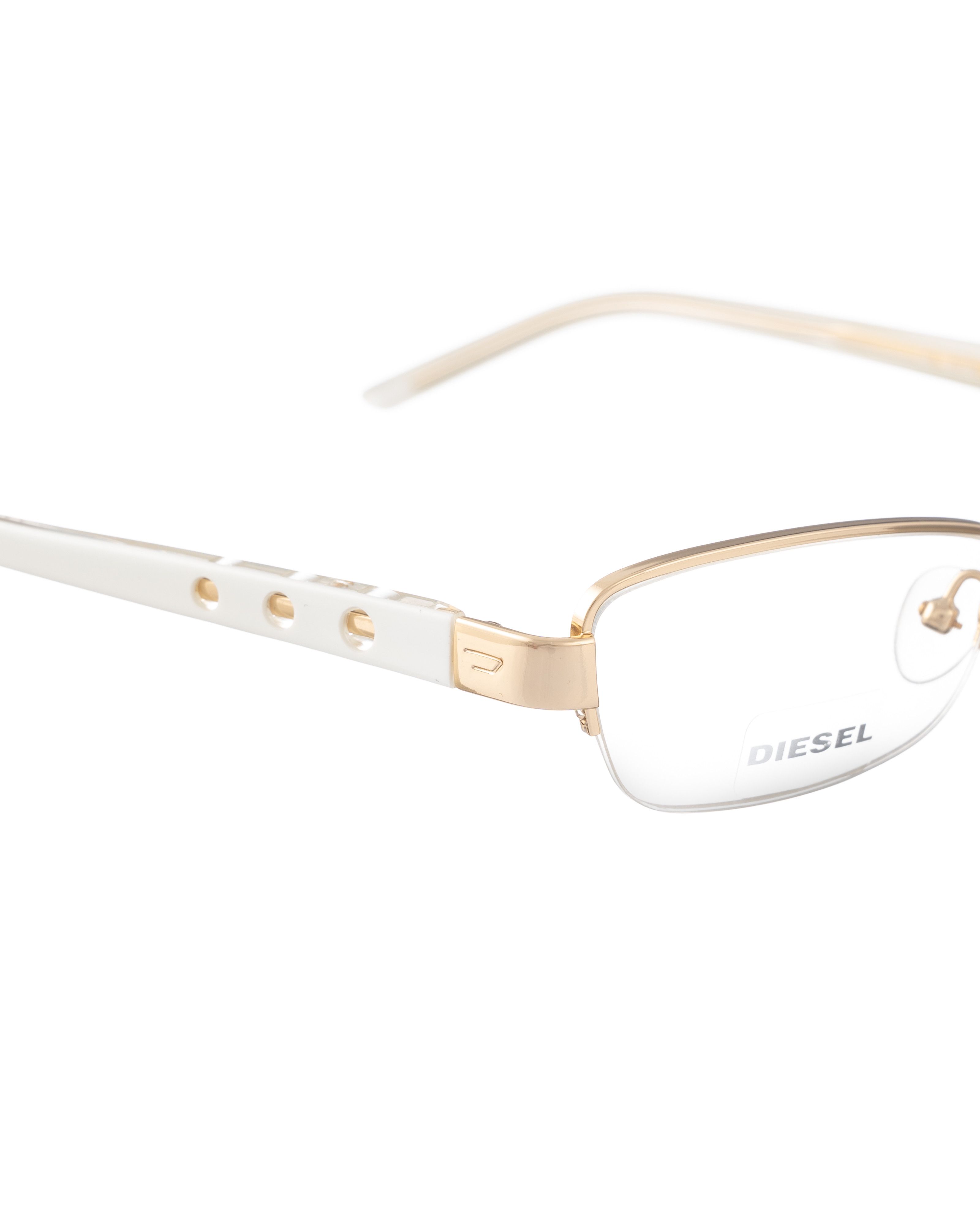 Diesel Diesel 00s White and Gold Half Rim Glasses Size ONE SIZE - 3 Thumbnail