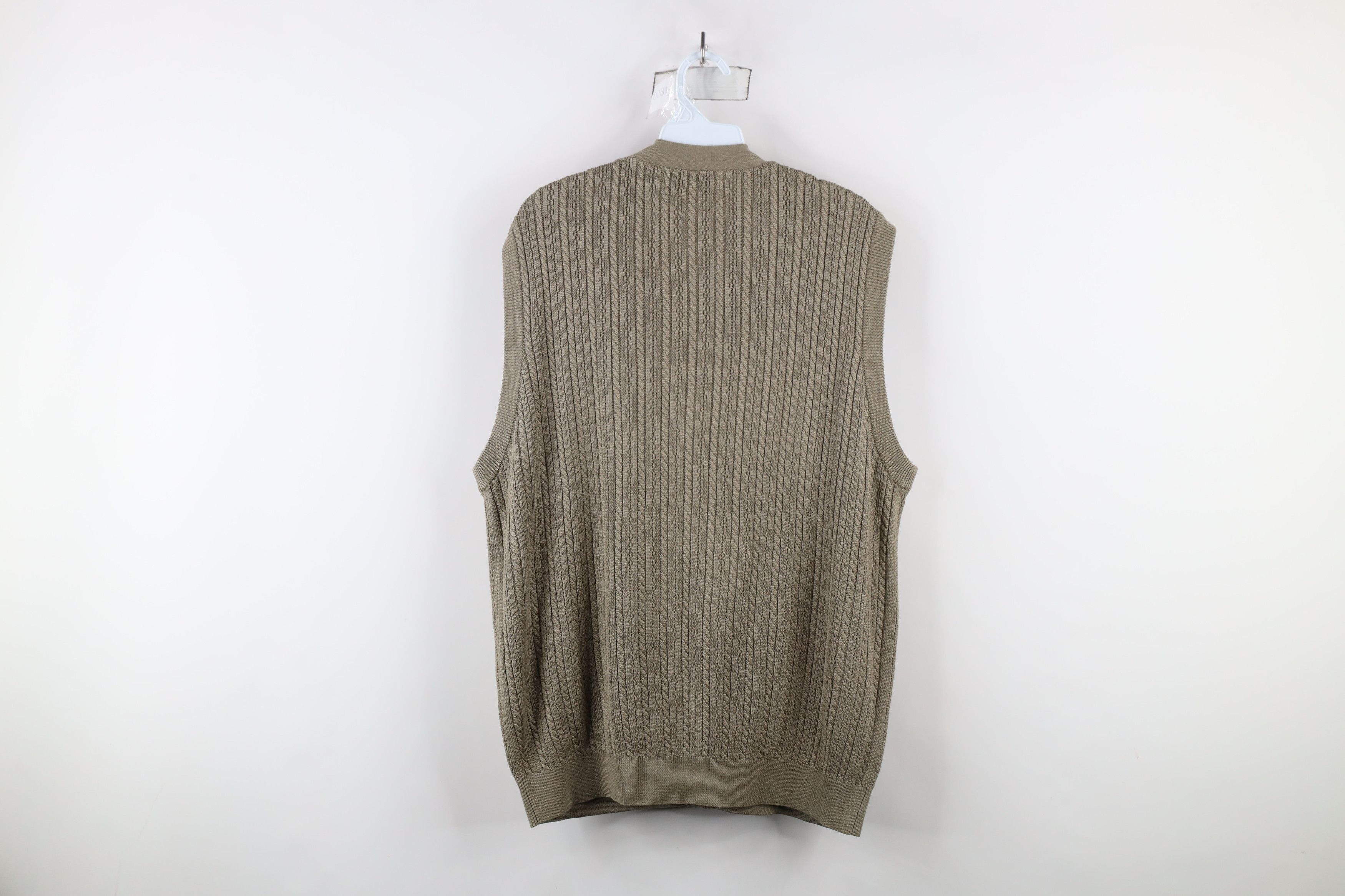 Vintage Vintage 90s Streetwear Cable Knit Cardigan Sweater Vest Size US L / EU 52-54 / 3 - 6 Thumbnail
