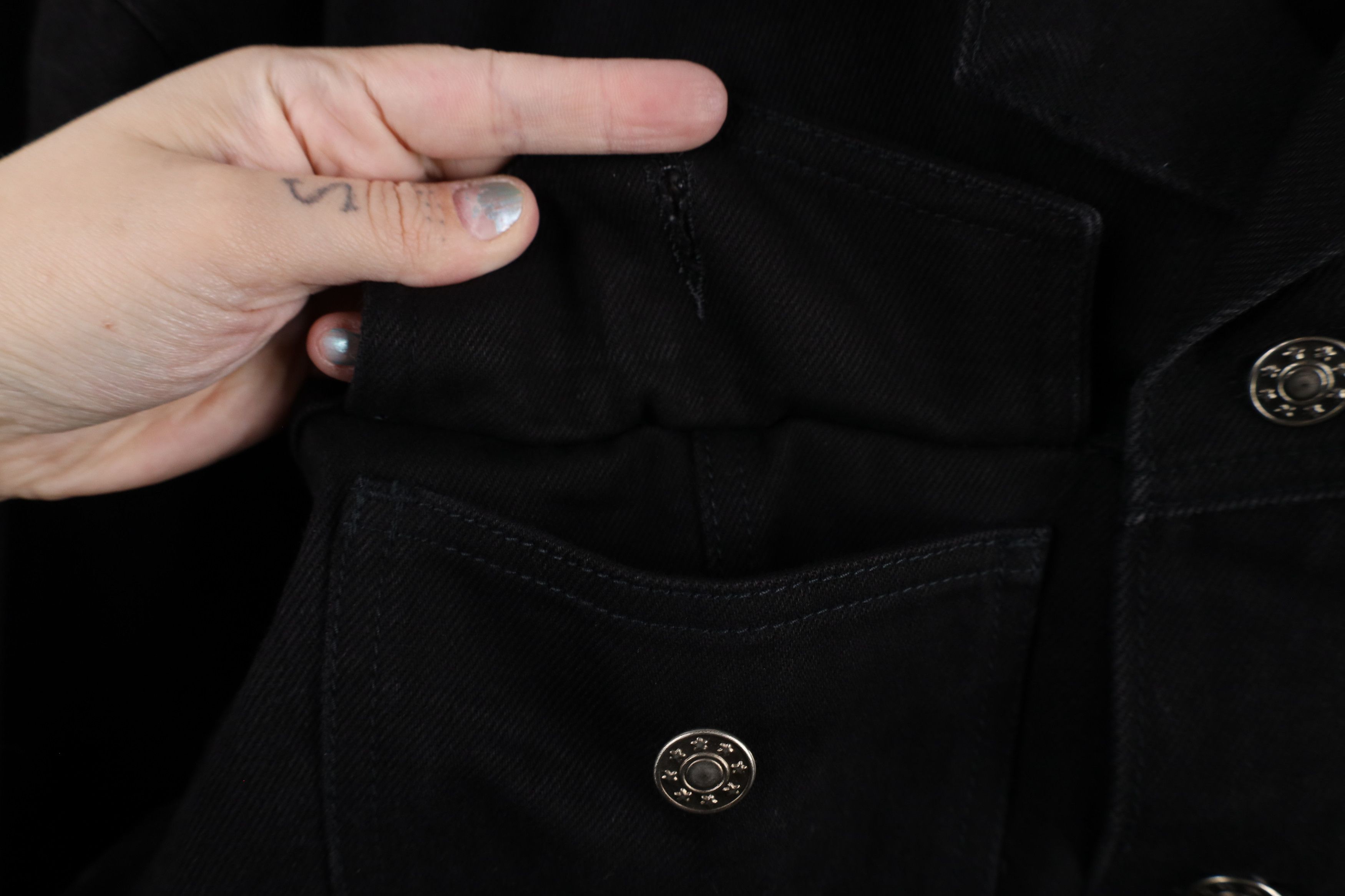 Vintage Vintage 90s Streetwear Jean Trucker Jacket Black Cotton Size US M / EU 48-50 / 2 - 4 Thumbnail