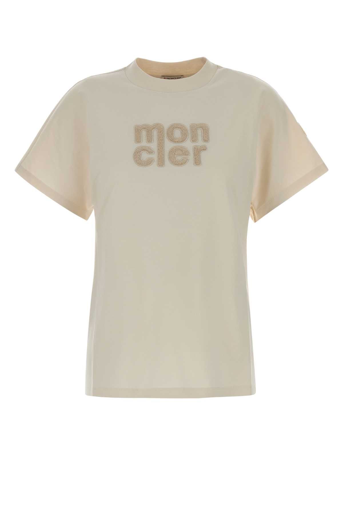 Moncler Sand Cotton T-Shirt Size L / US 10 / IT 46 - 1 Thumbnail