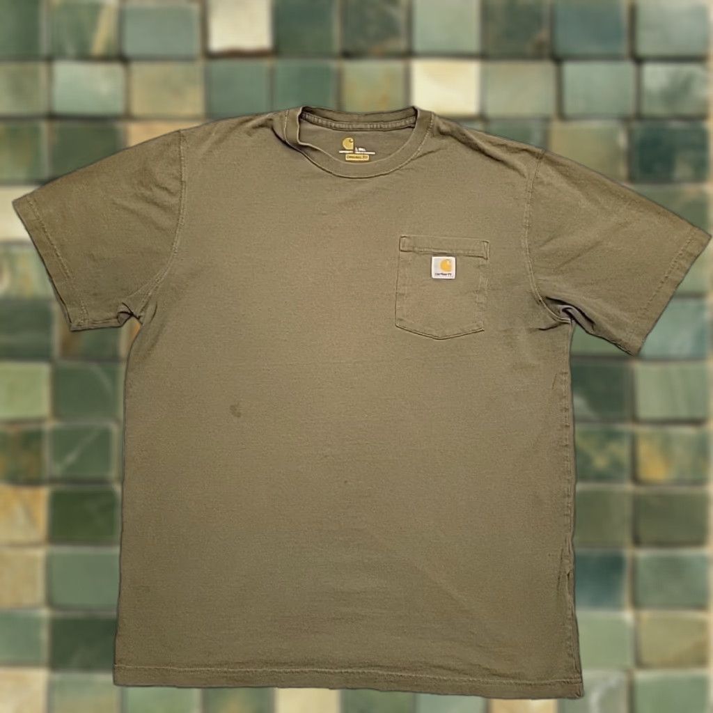 Carhartt Carhartt Shirt Men LT Green Original Fit Short Sleeve Crewneck Pocket T K87 Shirt Mens LT Green Crewneck Pocket Short Sleeve Original Fit Size US L / EU 52-54 / 3 - 1 Thumbnail