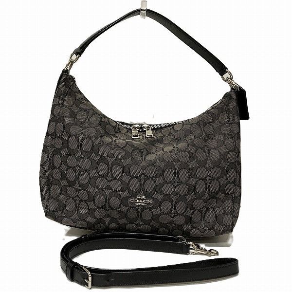 Coach Coach Signature Shoulder Bag Canvas Shoulder Bag F58284 in Brown, Women's