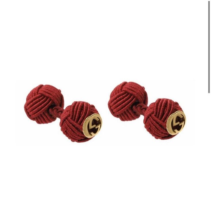 Gucci NEW Gucci Interlocking G rope cufflinks RED GG Size ONE SIZE - 1 Thumbnail