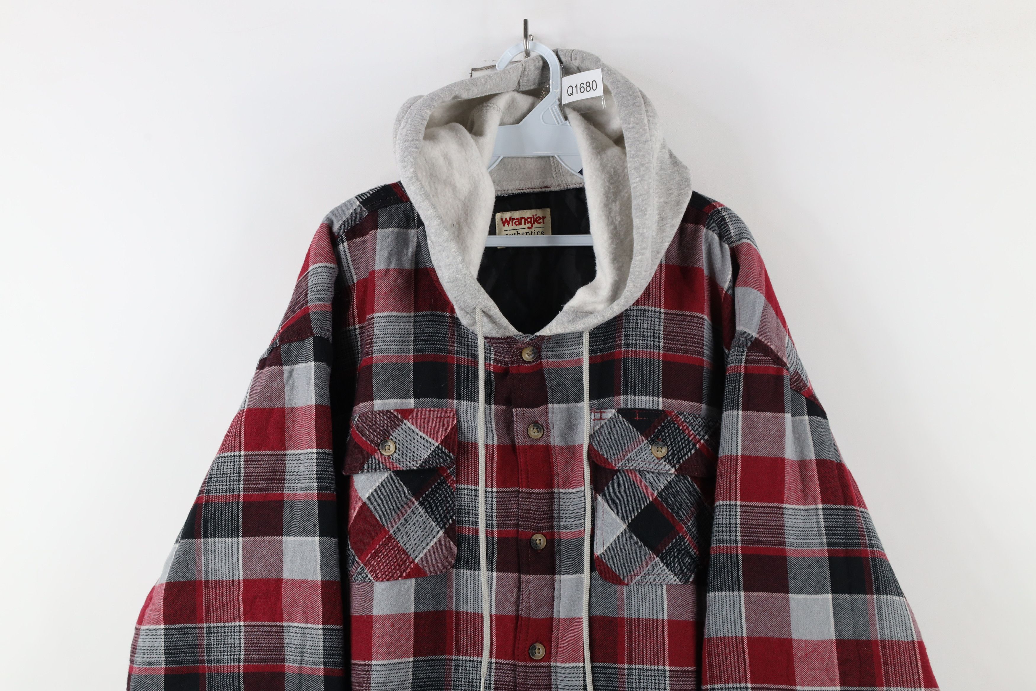 Vintage × Wrangler Vintage Wrangler Hooded Button Shirt Jacket Jac Shirt Size US XXL / EU 58 / 5 - 2 Thumbnail