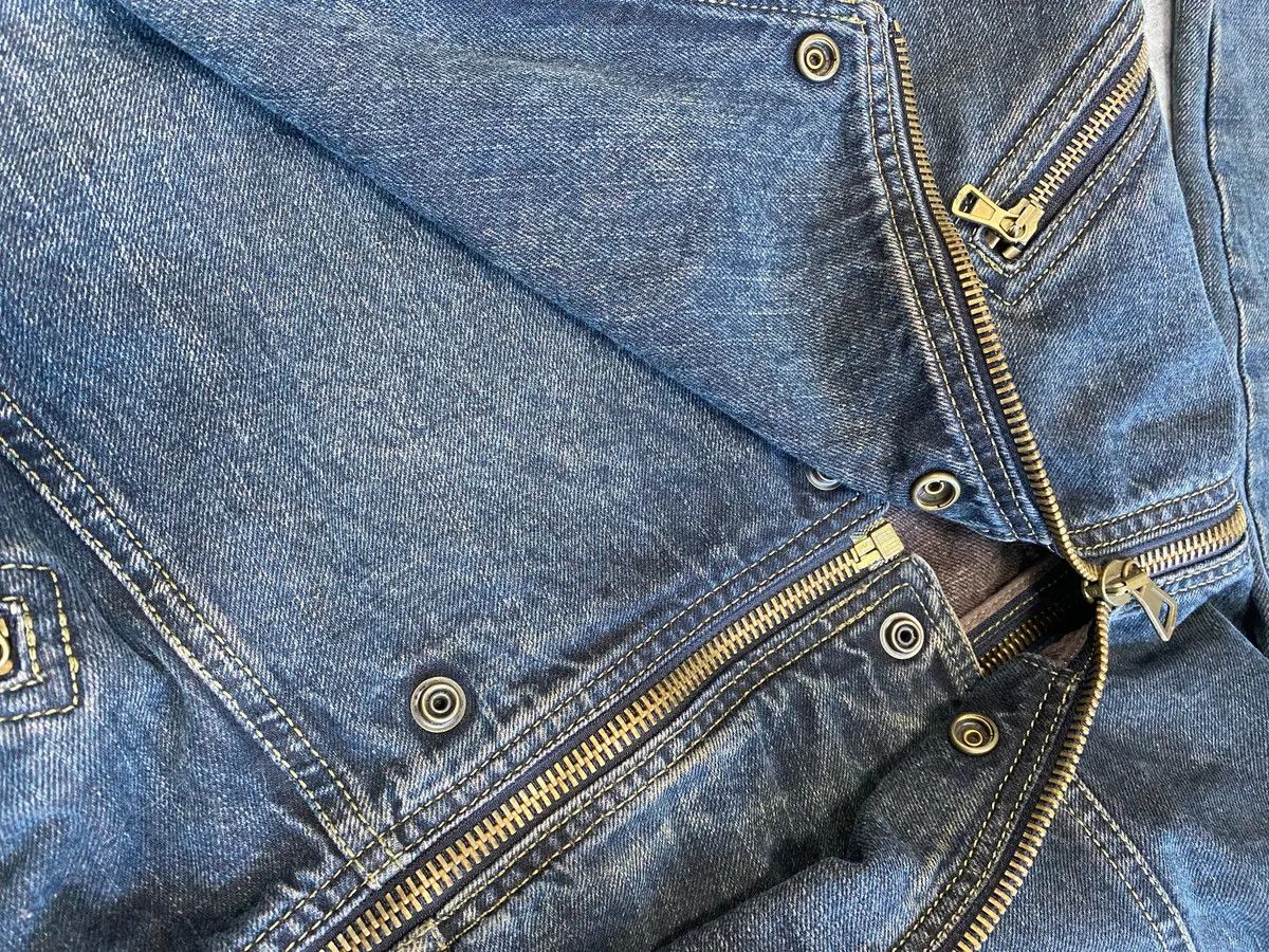 Armani × Designer × Vintage 2000s Armani Blue Multi-Zips Denim Trench Coat Size S / US 4 / IT 40 - 8 Thumbnail