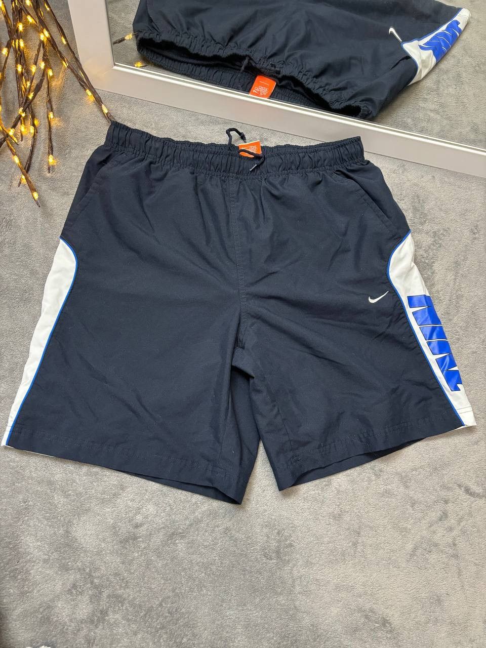 Nike × Vintage Vintage Y2K Nike Nylon Swoosh Logo Shorts Size US 34 / EU 50 - 1 Thumbnail