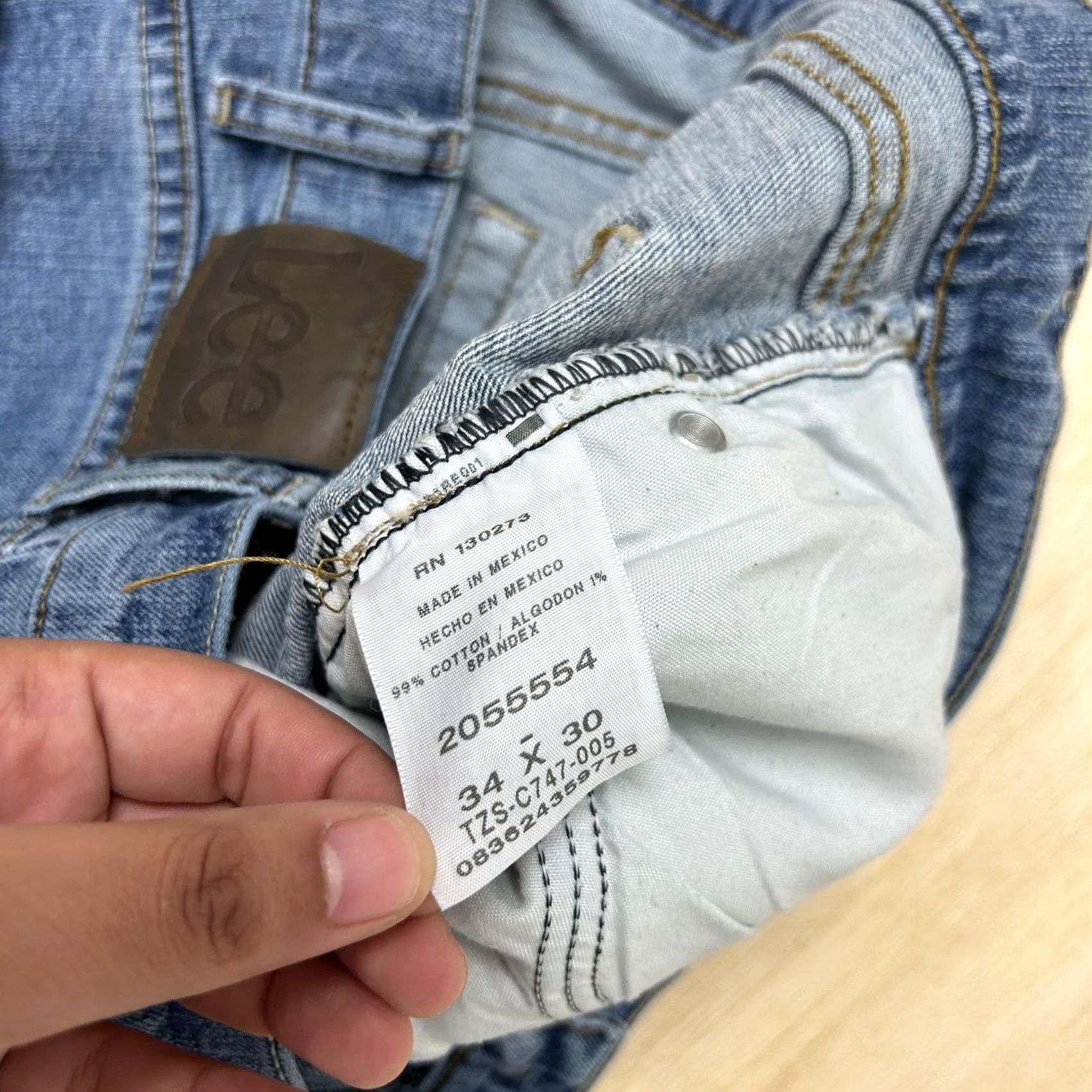 Lee Lee Mens Relaxed Fit Jeans Straight Stretch Denim Casual Blue Medium Wash 34x30 Size US 34 / EU 50 - 3 Thumbnail