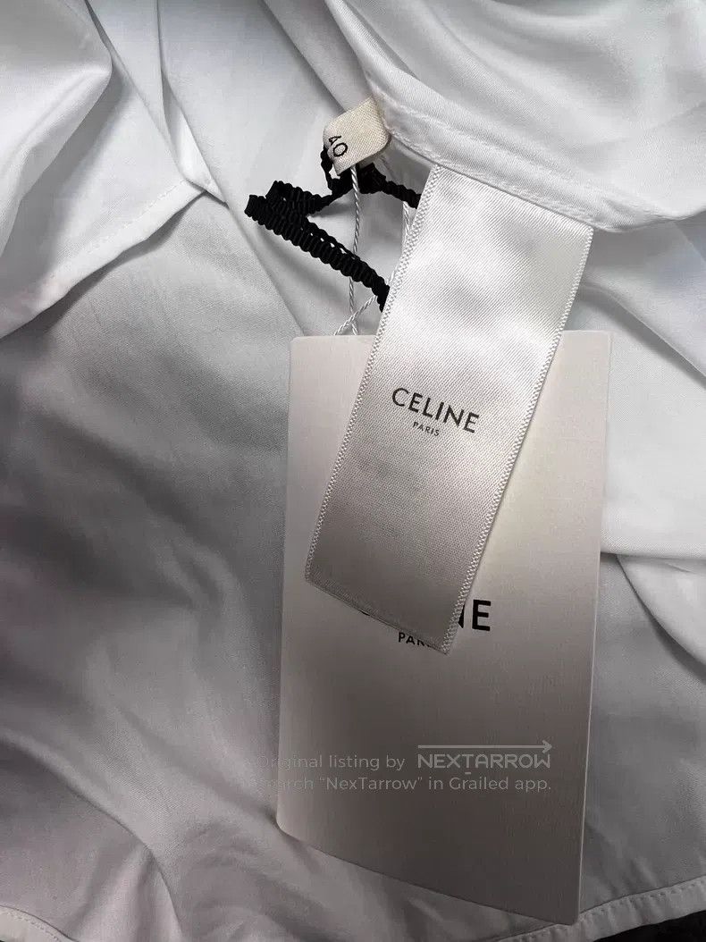 Celine CELINE White Lotus Collar Shirt i Size S / US 4 / IT 40 - 5 Thumbnail