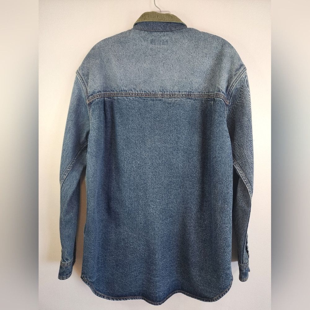 Other Five CM Blue Denim Jean Button Front Shacket Camo Shirt Size US S / EU 44-46 / 1 - 11 Thumbnail