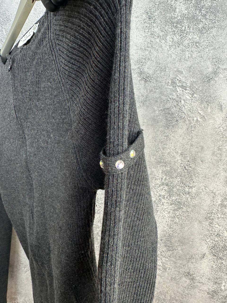 TWINSET Twin-Set Simona Barbieri Wool Ribbed Zip-Up Fitted Knit Top Size L / US 10 / IT 46 - 8 Thumbnail
