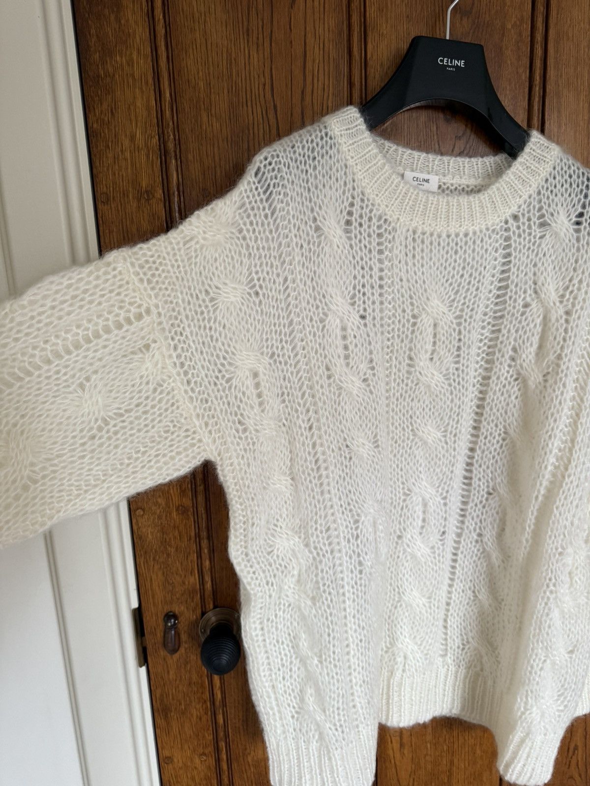 Celine $1.4k FW22 Celine boxy Aran sweater in mohair fisherman M Size US M / EU 48-50 / 2 - 9 Thumbnail