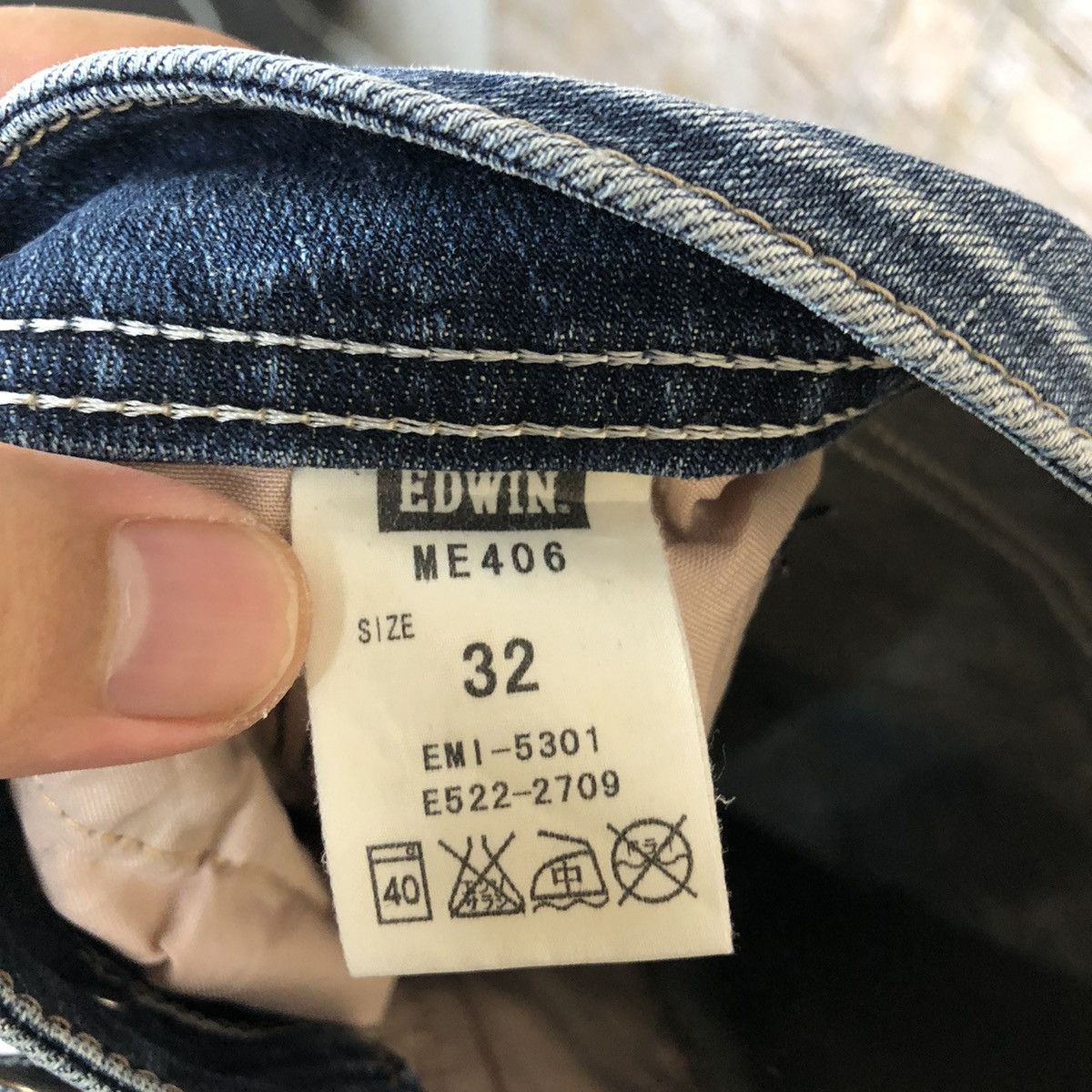 Edwin Edwin Blue Distressed Denim Pants #A344 Size US 32 / EU 48 - 24 Thumbnail