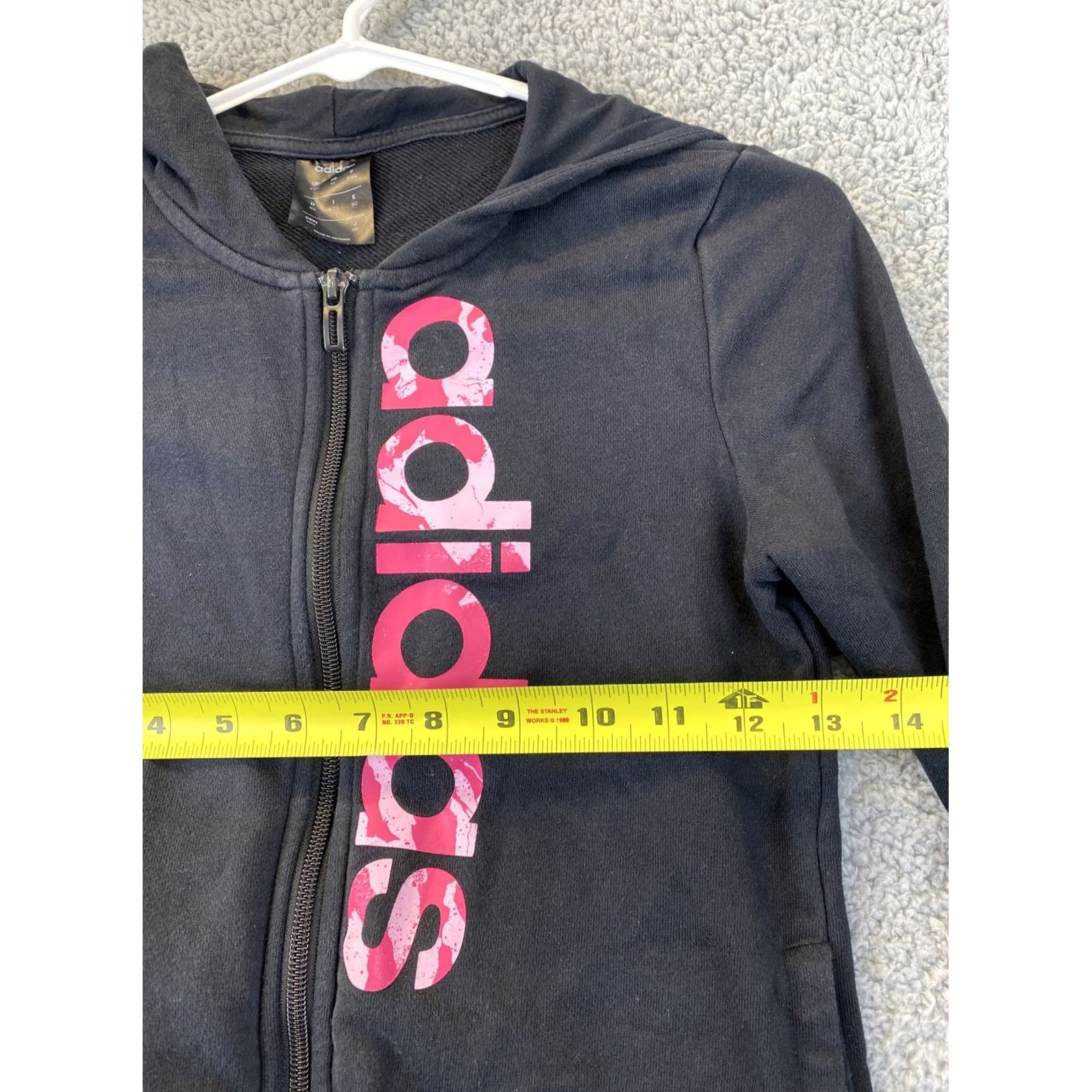 Adidas Adidas Hoodie Junior Girls 11-12Y Medium Black Logo Full Zip Hooded Sweatshirt Mens Girls? Size US M / EU 48-50 / 2 - 4 Thumbnail