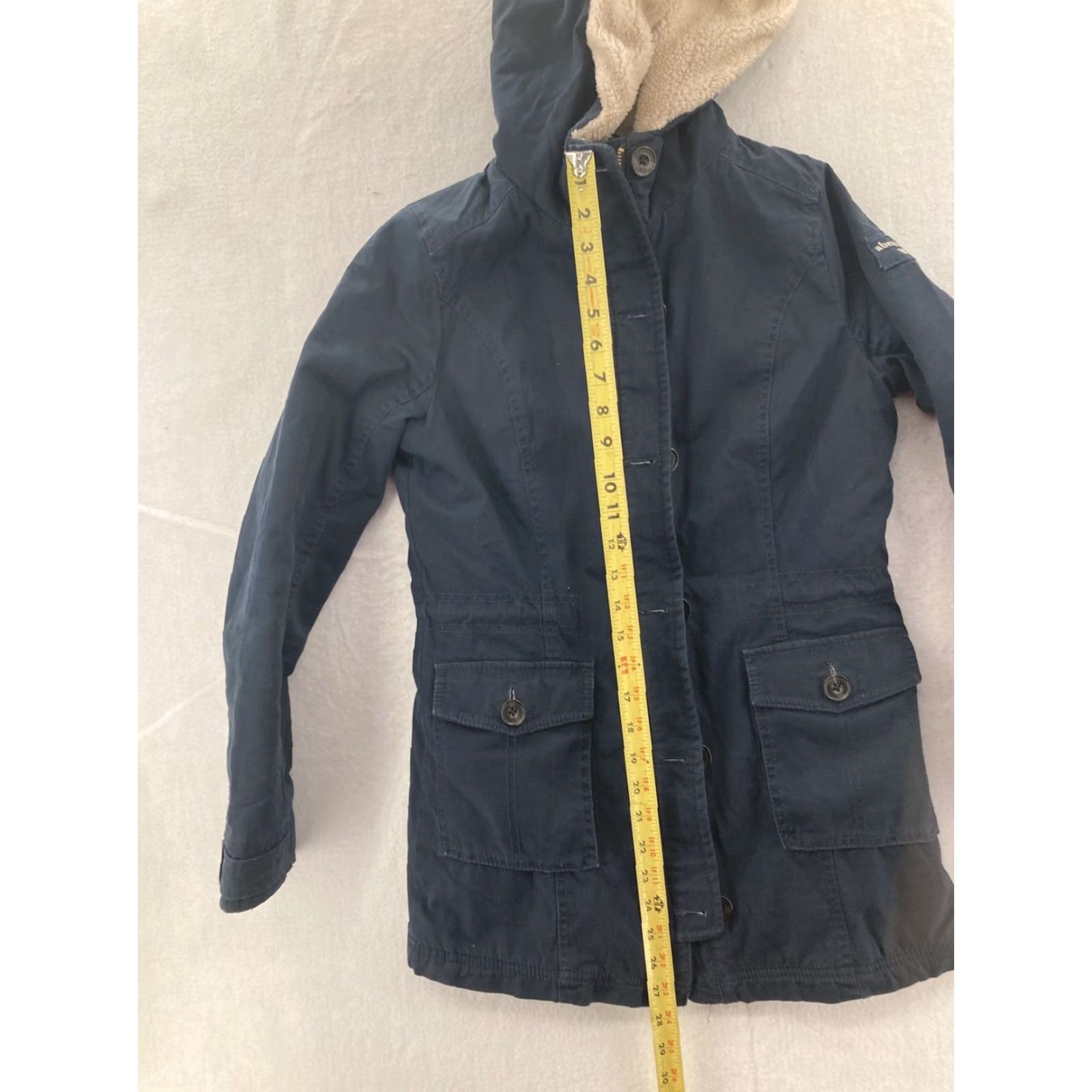 Abercrombie & Fitch ABERCROMBIE NEW YORK Parka SZ L navy JACKET Women’s Size L / US 10 / IT 46 - 4 Thumbnail