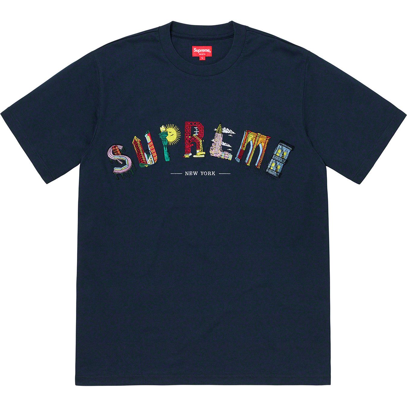 Supreme Supreme City Arc Tee navy medium size | Grailed 