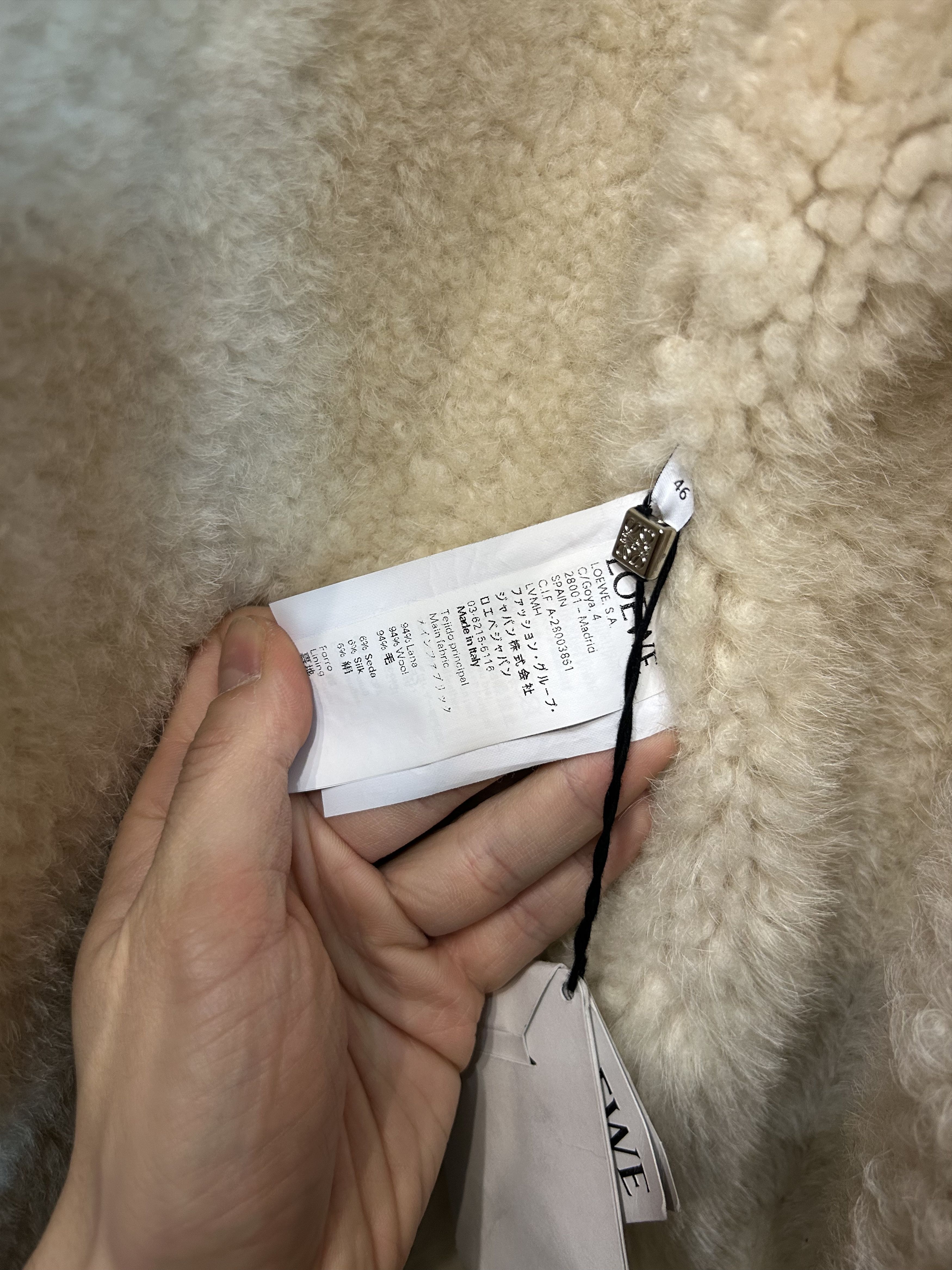 Loewe LOEWE Silk-Blend Striped Shearling Jacket Size US S / EU 44-46 / 1 - 8 Thumbnail