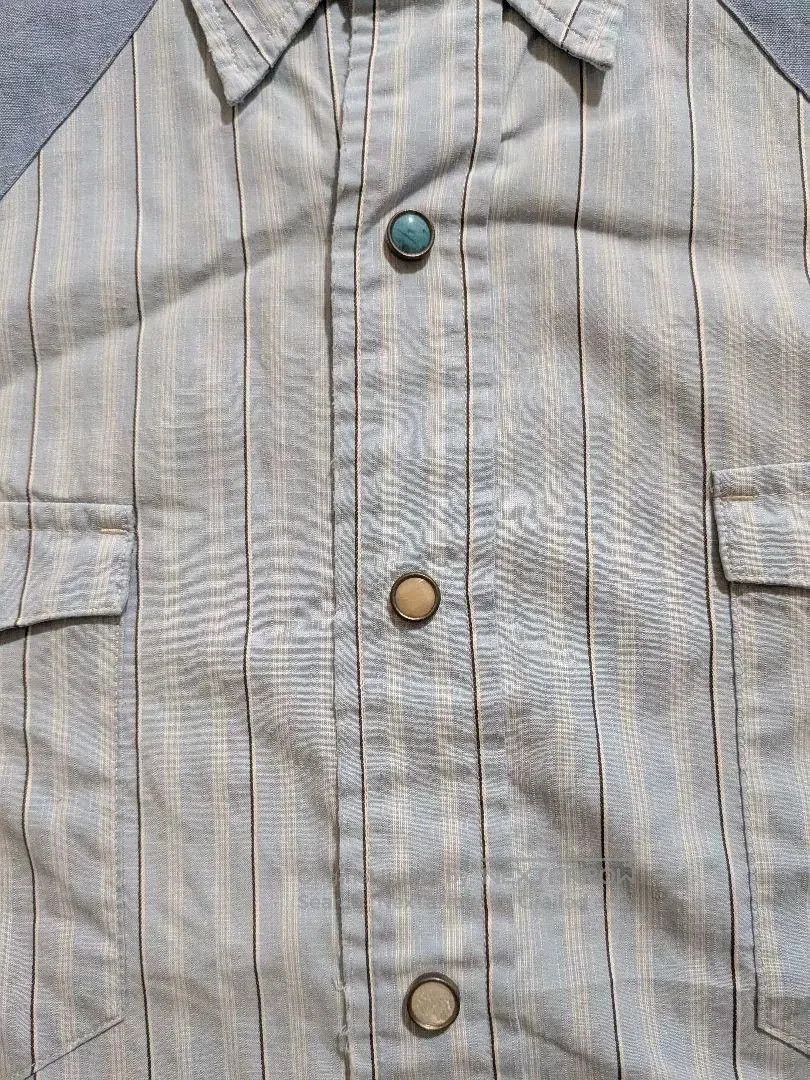 RRL Ralph Lauren RRL Vintage Turquoise Stripe Western Shirt. Size US XXL / EU 58 / 5 - 4 Thumbnail