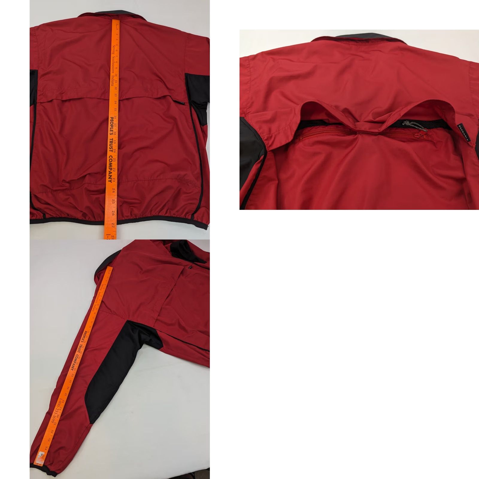 Vintage Columbia Packable Windbreaker Pullover Jacket Men XL Red Black Lightweight Microtex Packable Hooded Stand-Up Collar Size US XL / EU 56 / 4 - 8 Thumbnail