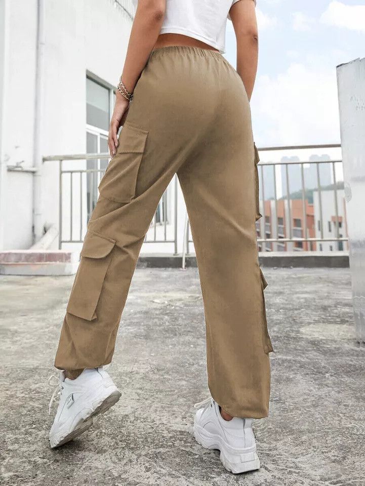 The Unbranded Brand Multi-Pocket Trousers High Waist Joggers Size 26" / US 2 / IT 38 - 4 Thumbnail