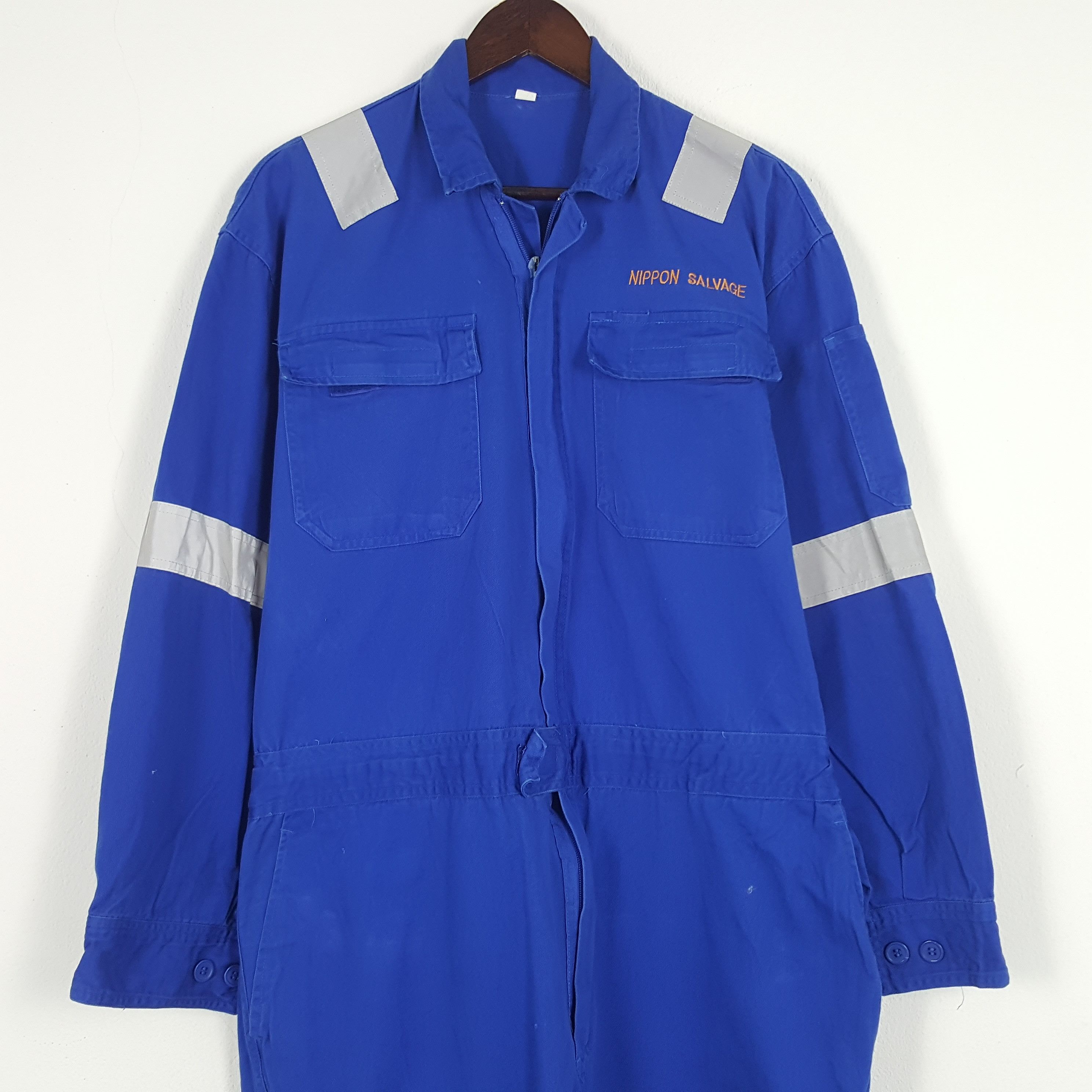 Japanese Brand × Vintage Vintage Nippon Salvage Coverall Jumpsuit Jacket Size US L / EU 52-54 / 3 - 6 Thumbnail