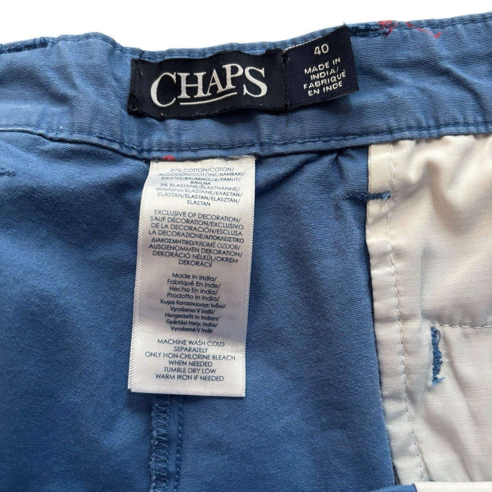 Chaps Chaps Chino 40 Blue Flamingos Flat Front Bermuda 8.5”Inseam Size US 40 / EU 56 - 3 Thumbnail