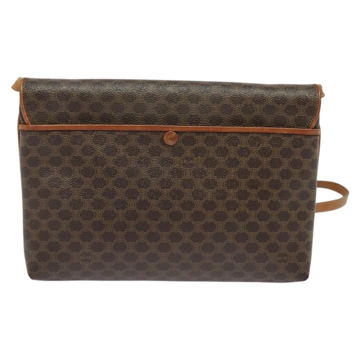 Celine CELINE Macadam Canvas Shoulder Bag Pvc Leather Brown Gold Size ONE SIZE - 3 Thumbnail