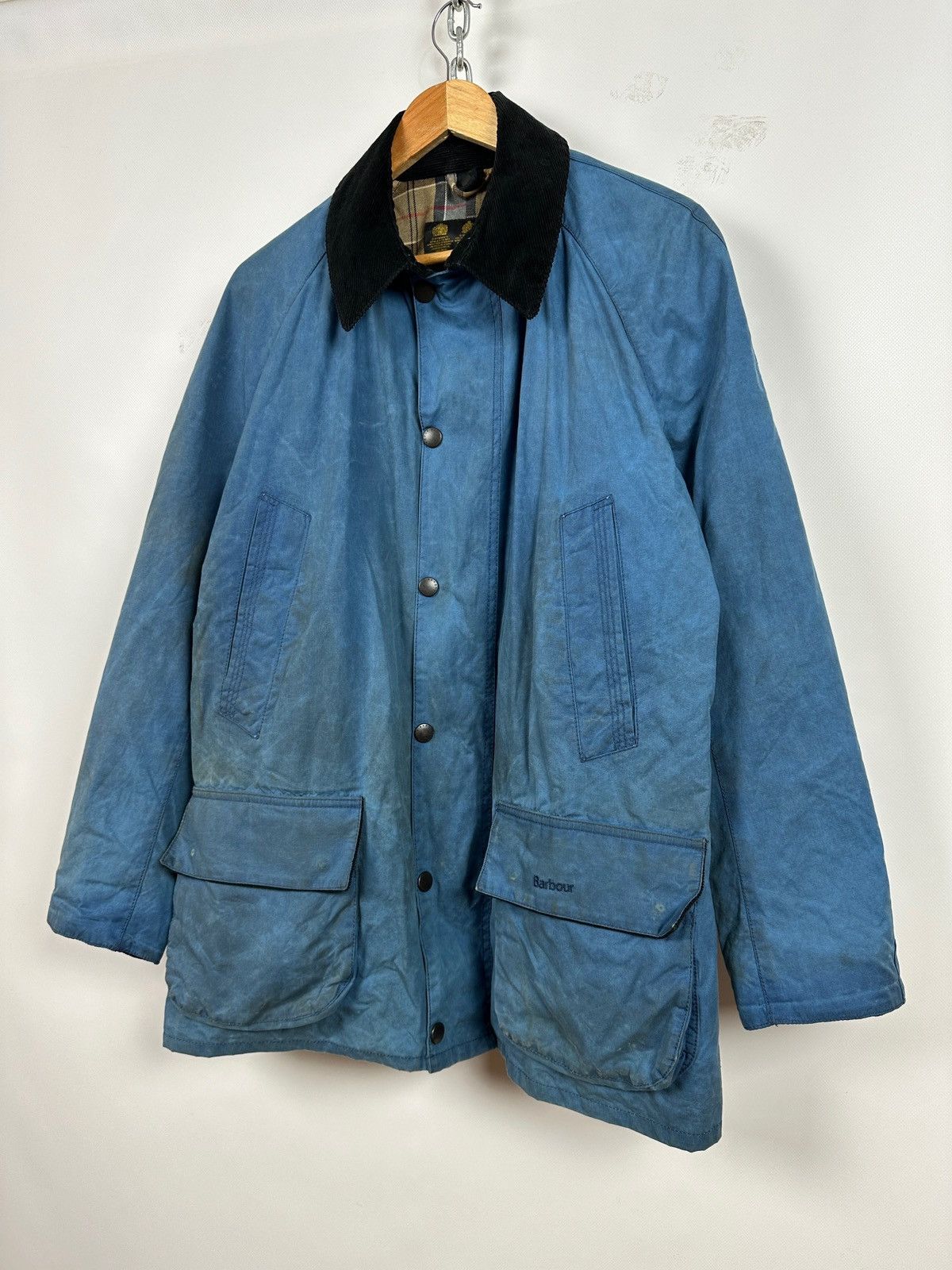 Barbour Barbour Bristol Waxed Blue Coat Jacket Size US L / EU 52-54 / 3 - 9 Thumbnail