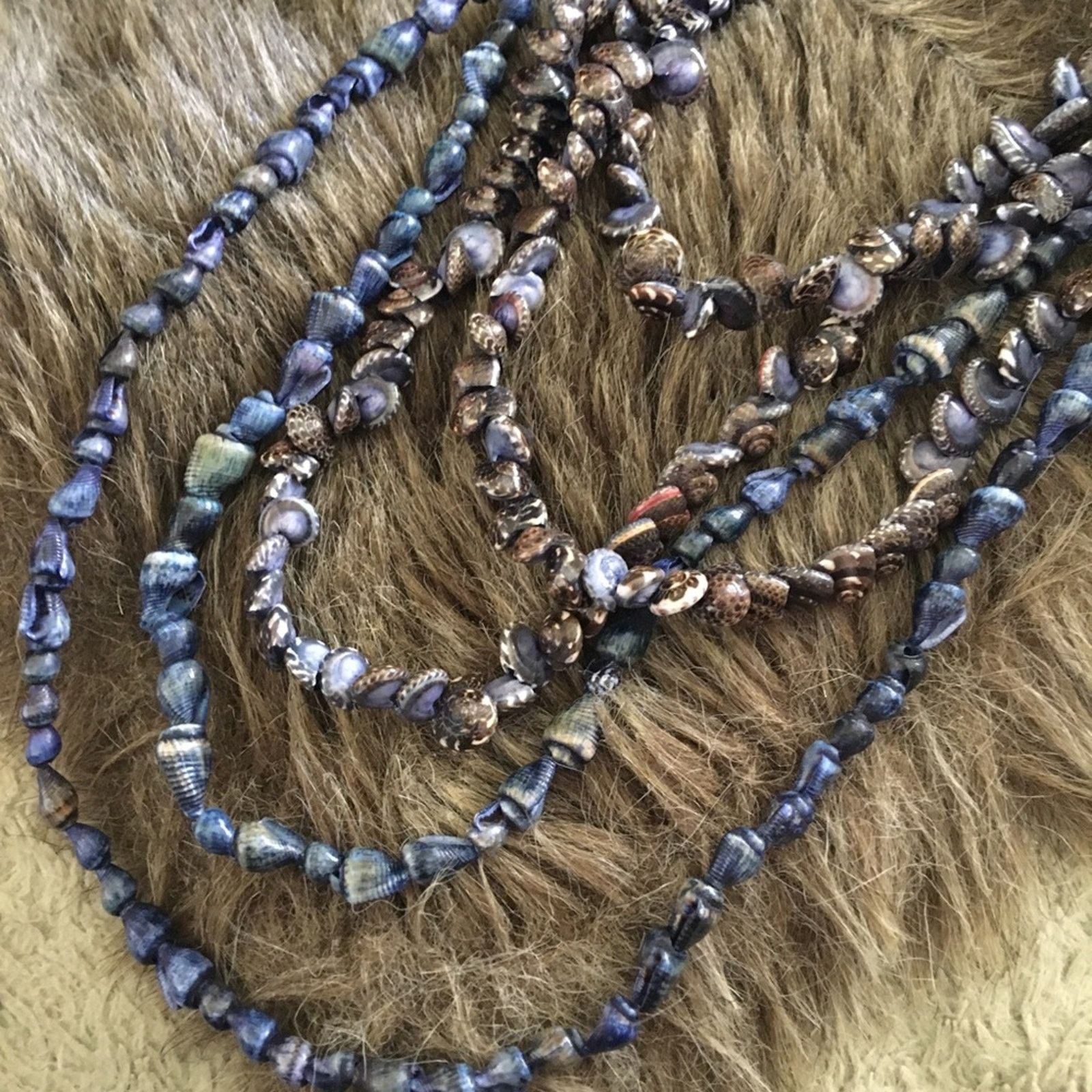 Vintage Vintage multi strand purple painted shell necklace Size ONE SIZE - 5 Thumbnail