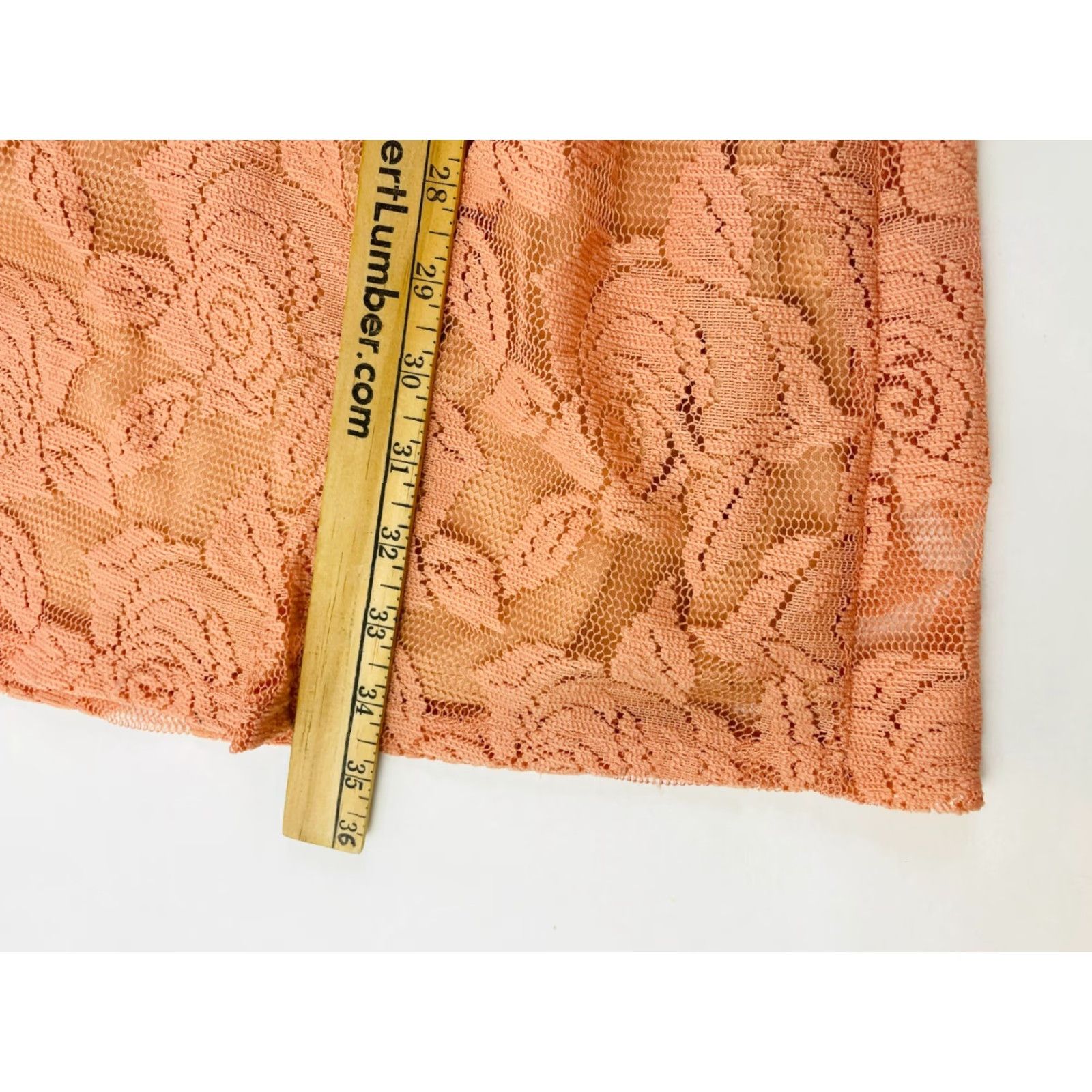 Vintage Maurices Dress Women's M peach Floral Lace Fit & Flare Above the Knee Size M / US 6-8 / IT 42-44 - 7 Thumbnail