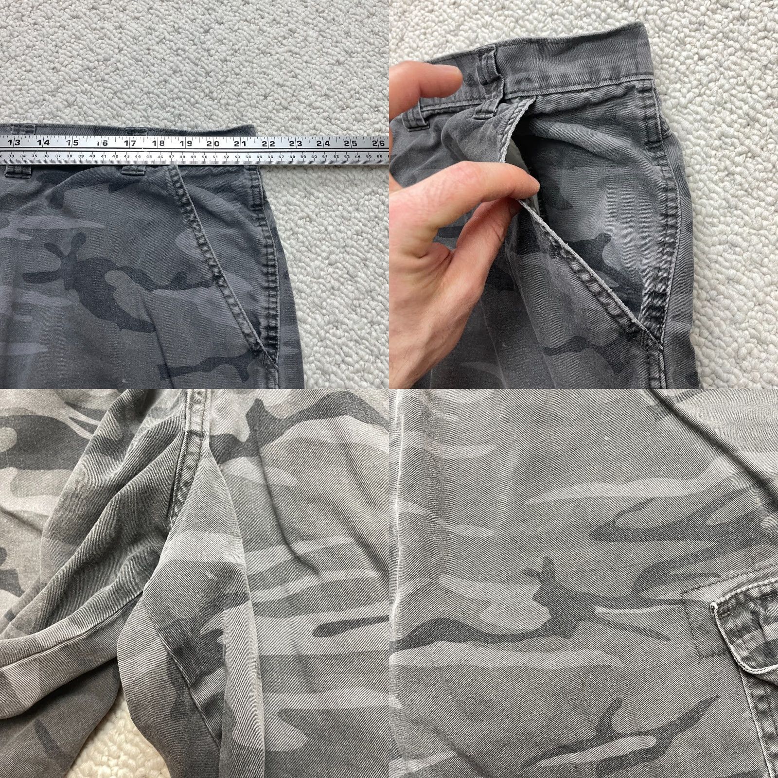 Wrangler Wrangler Cargo Shorts Mens 44 Gray Camo Camoflauge Pockets 9.5" Inseam Adult Size US 43 - 8 Thumbnail