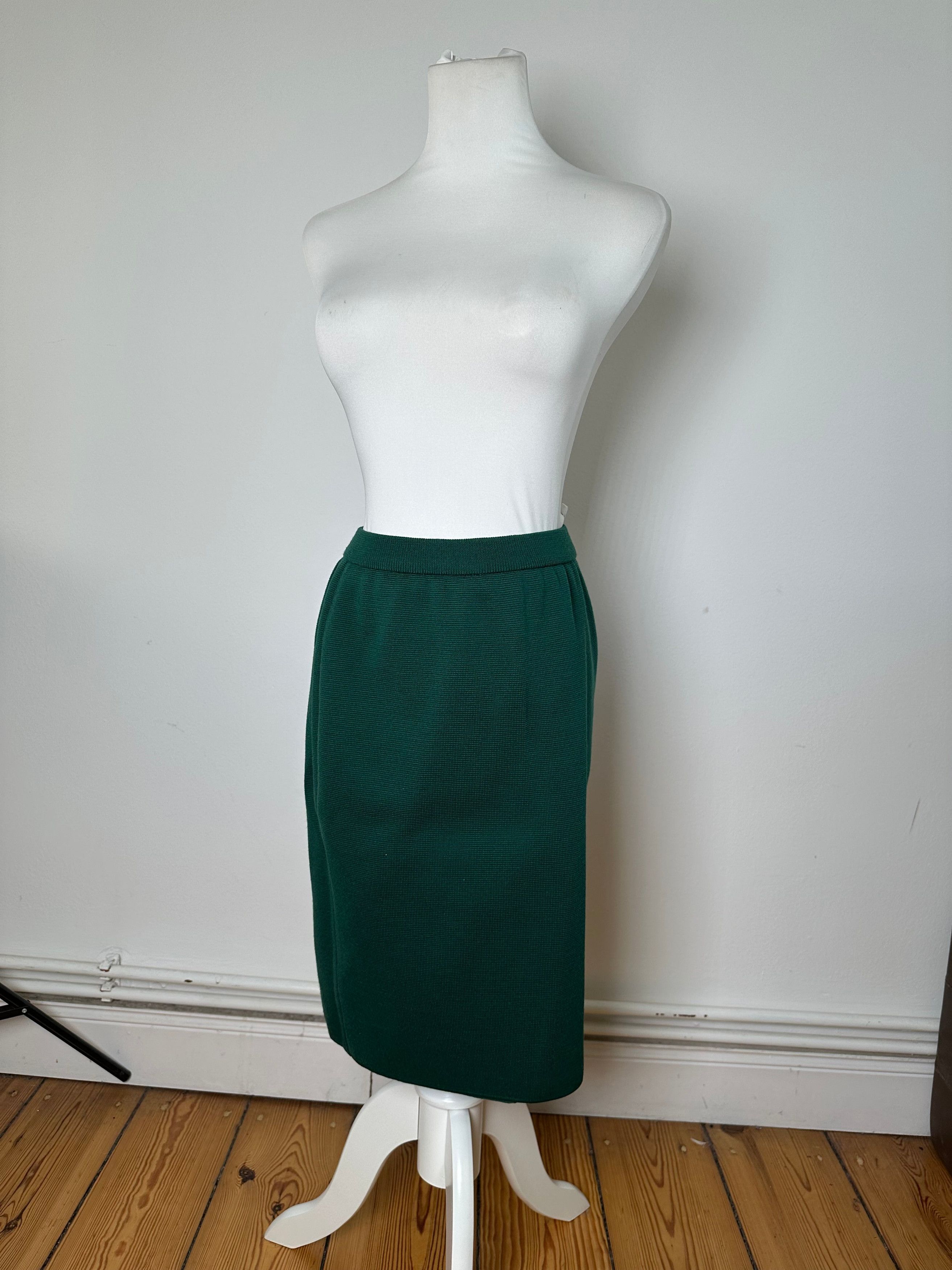 Yves Saint Laurent Vintage Forest Green Wool Pencil Skirt Size 30" / US 8 / IT 44 - 1 Thumbnail