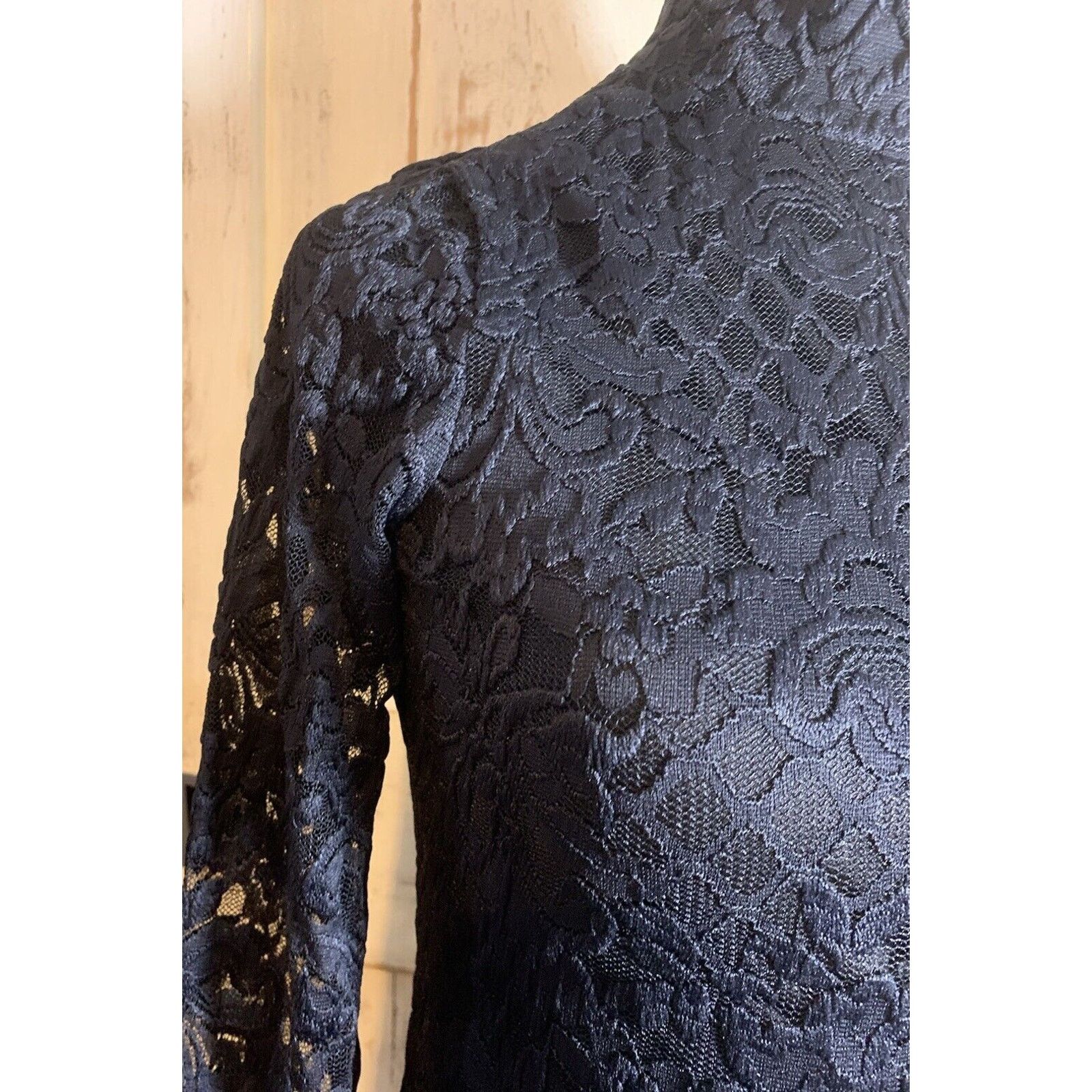 Bar III Bar III Women Lace Bodycon Dress Deep Black Size XS Size XS / US 0-2 / IT 36-38 - 7 Thumbnail