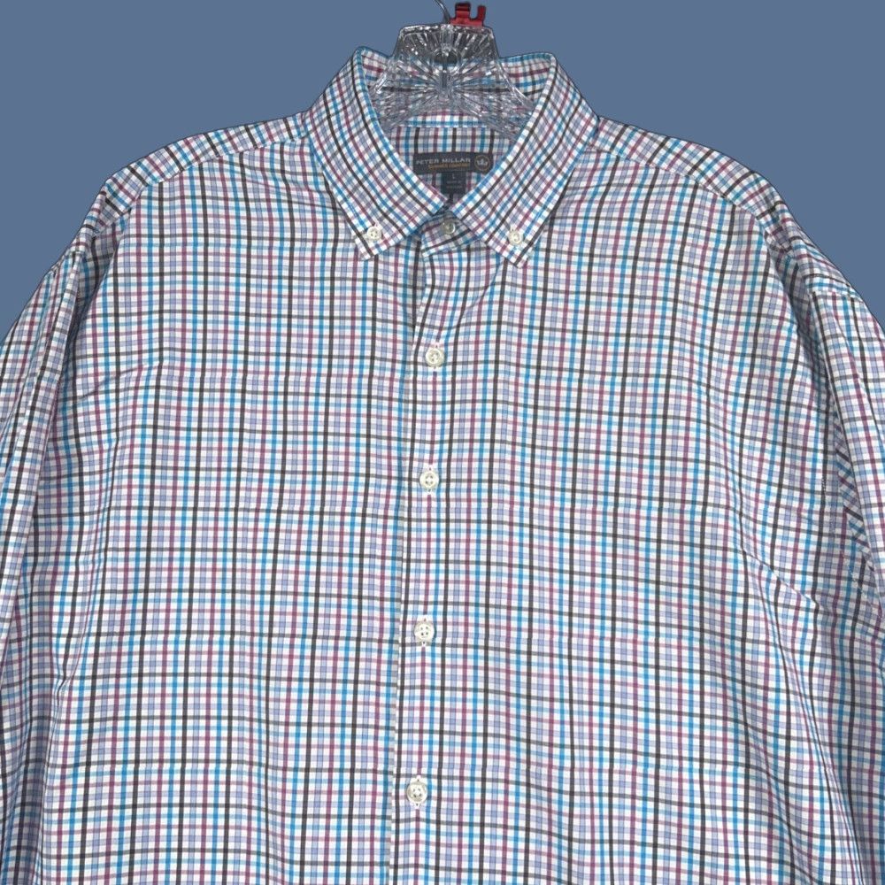 Peter Millar Peter Millar Shirt Mens Long Sleeve Check Button-Down Dress Shirt Performance Size US L / EU 52-54 / 3 - 1 Thumbnail