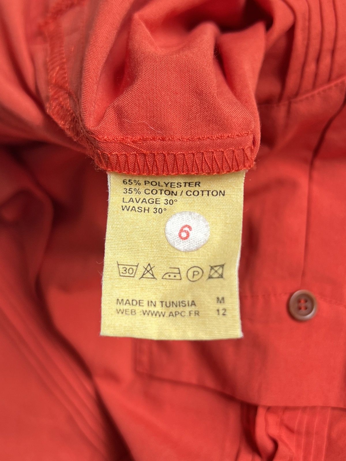 A.P.C. A.P.C Red Shirt Size US XS / EU 42 / 0 - 7 Thumbnail