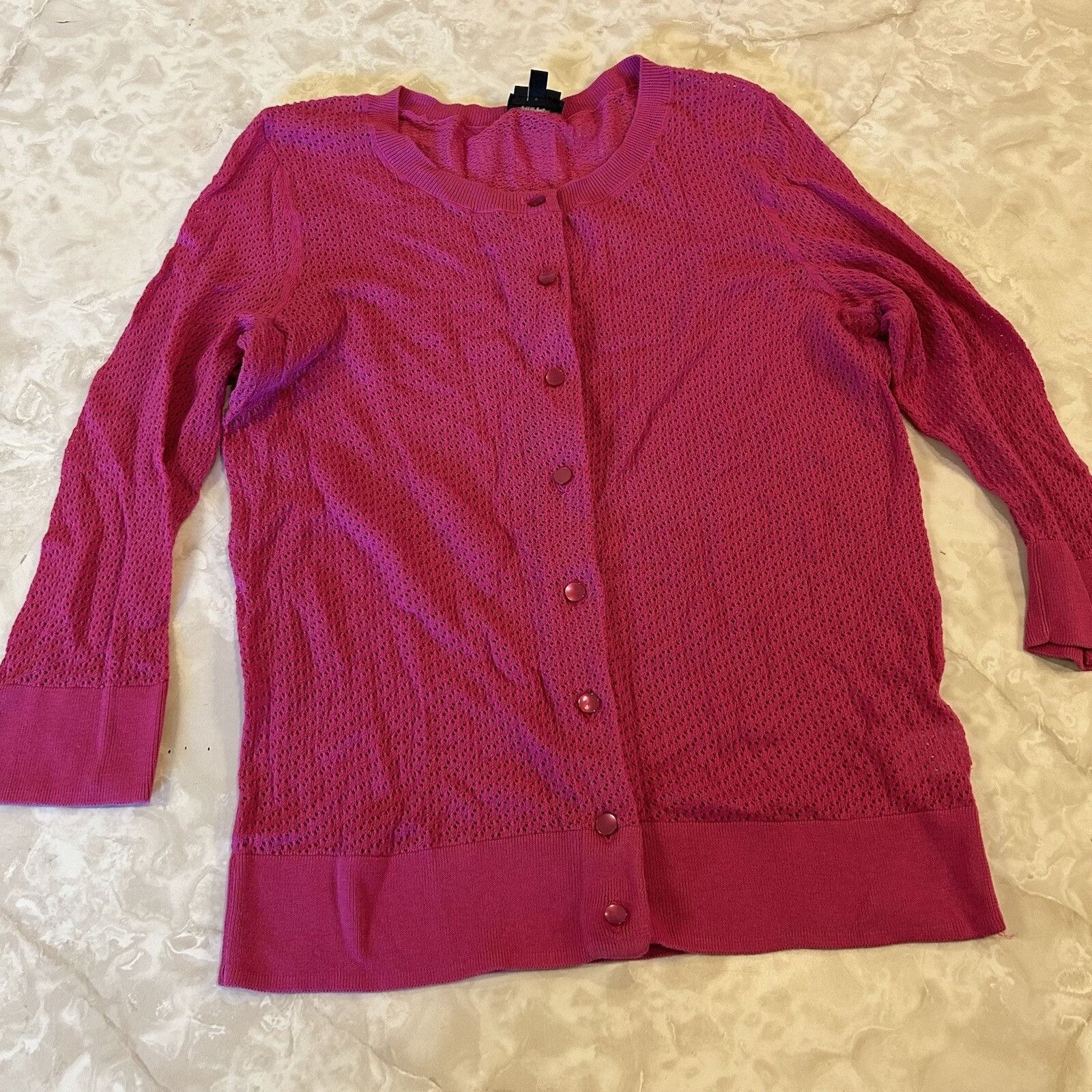 Talbots Talbots Women's Pointelle Knit Sweater Size MEDIUM Pink Size M / US 6-8 / IT 42-44 - 1 Thumbnail
