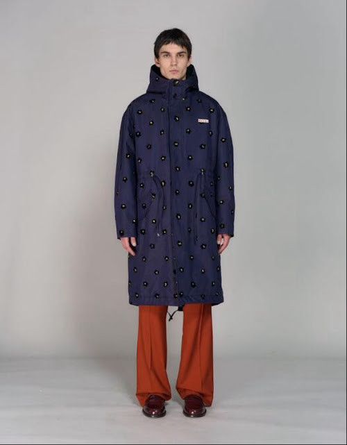 Marni o1w1db11024 Draft Flower Trench Coat in Blue Size US M / EU 48-50 / 2 - 1 Thumbnail