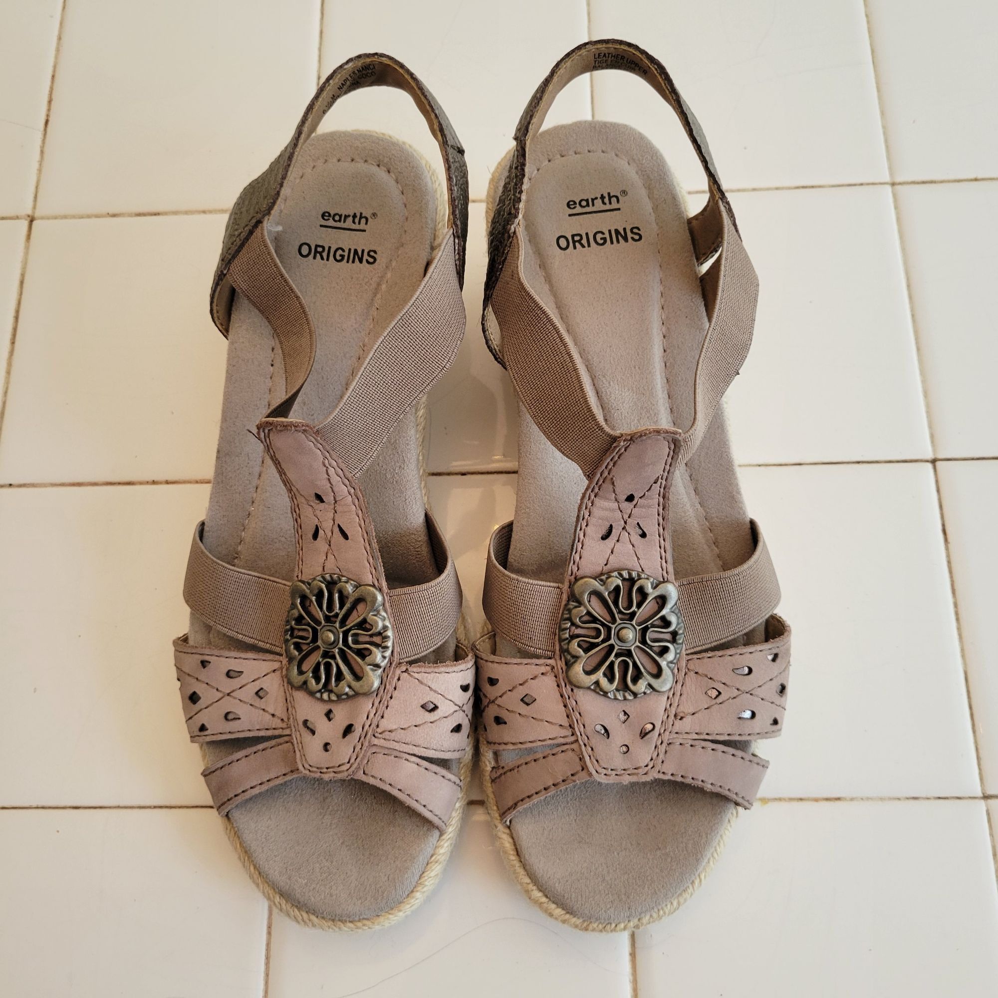 Other Earth Origins 6.5M NAPLES NANCI Leather Sandals Espadrille W Size US 6.5 / IT 36.5 - 2 Thumbnail