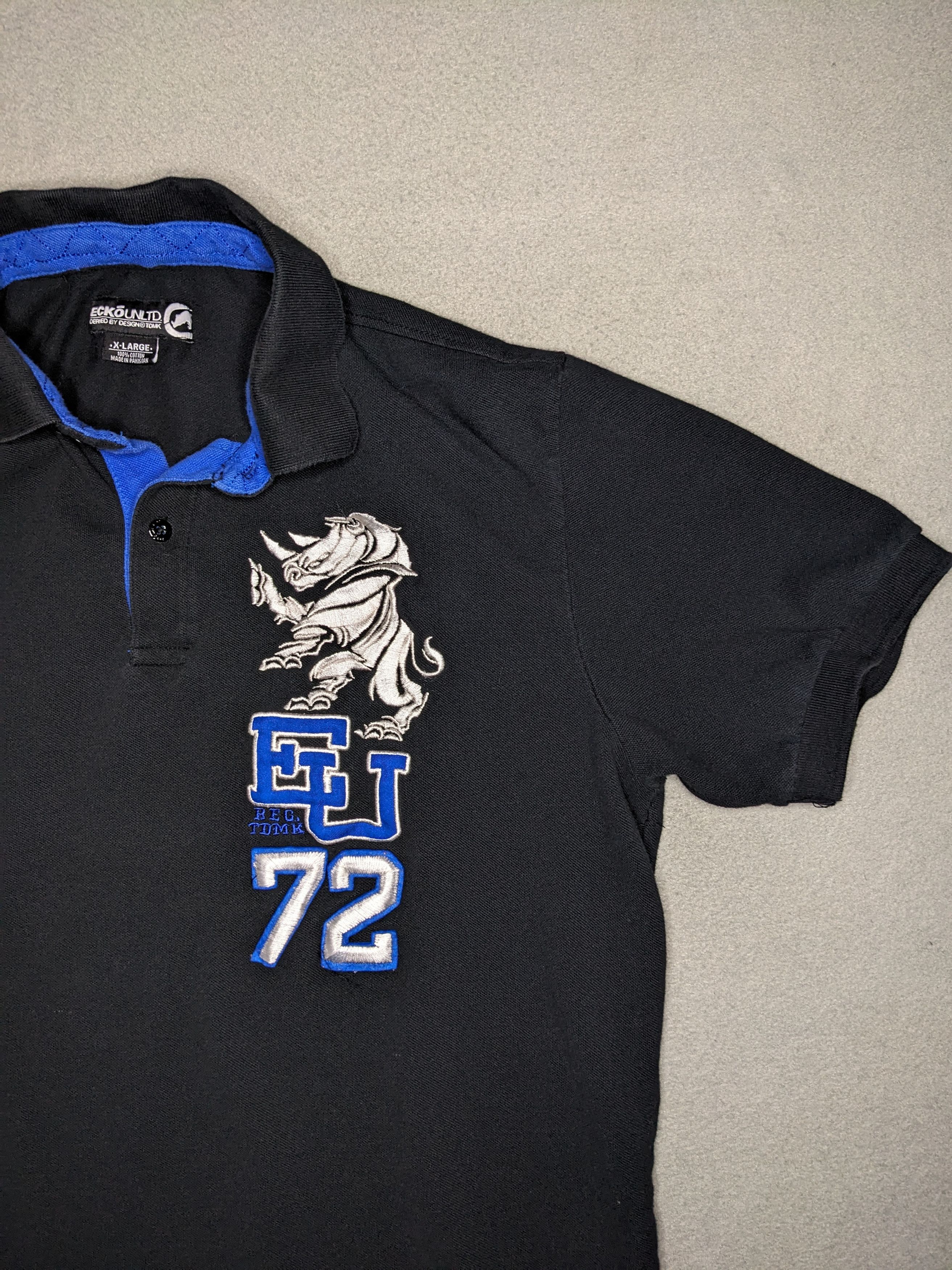 Ecko Unltd. VINTAGE Ecko Unltd Embroidered Polo Shirt XL Black Y2K Logo Size US XL / EU 56 / 4 - 1 Thumbnail