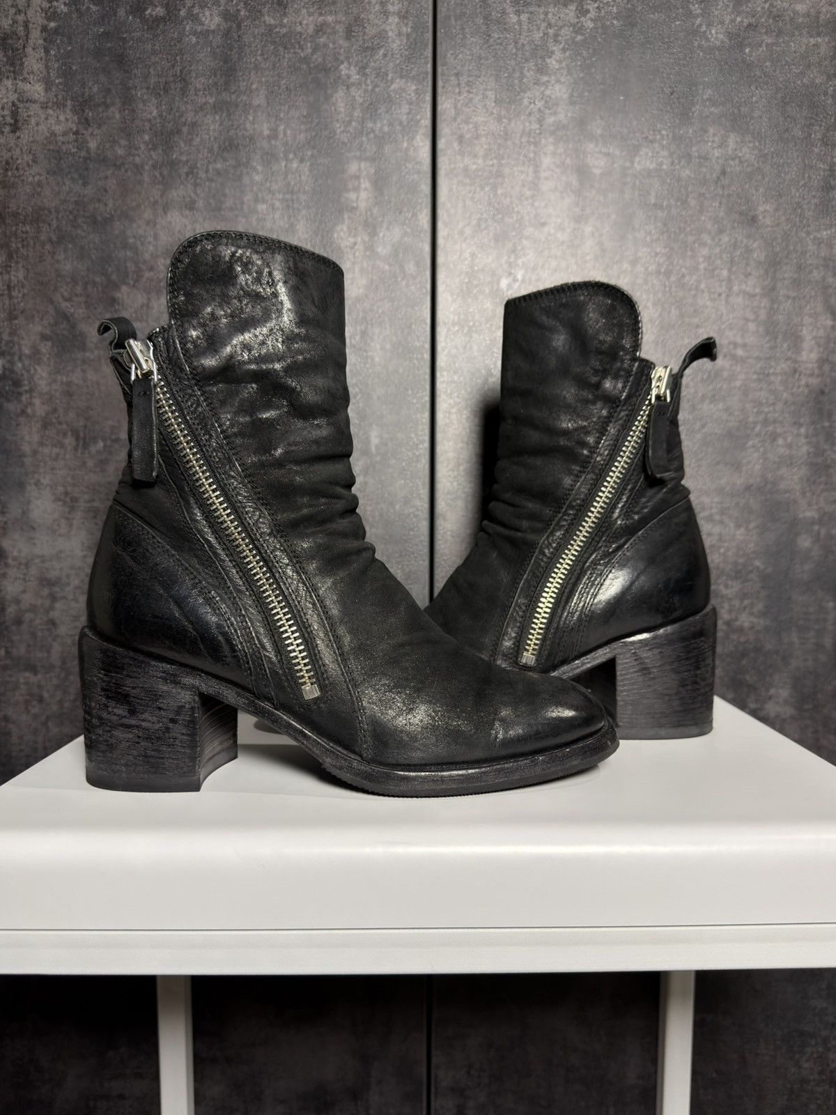 MoMa Leather Heels Boots Guidi Dirk Owens Balenciaga Yohji
