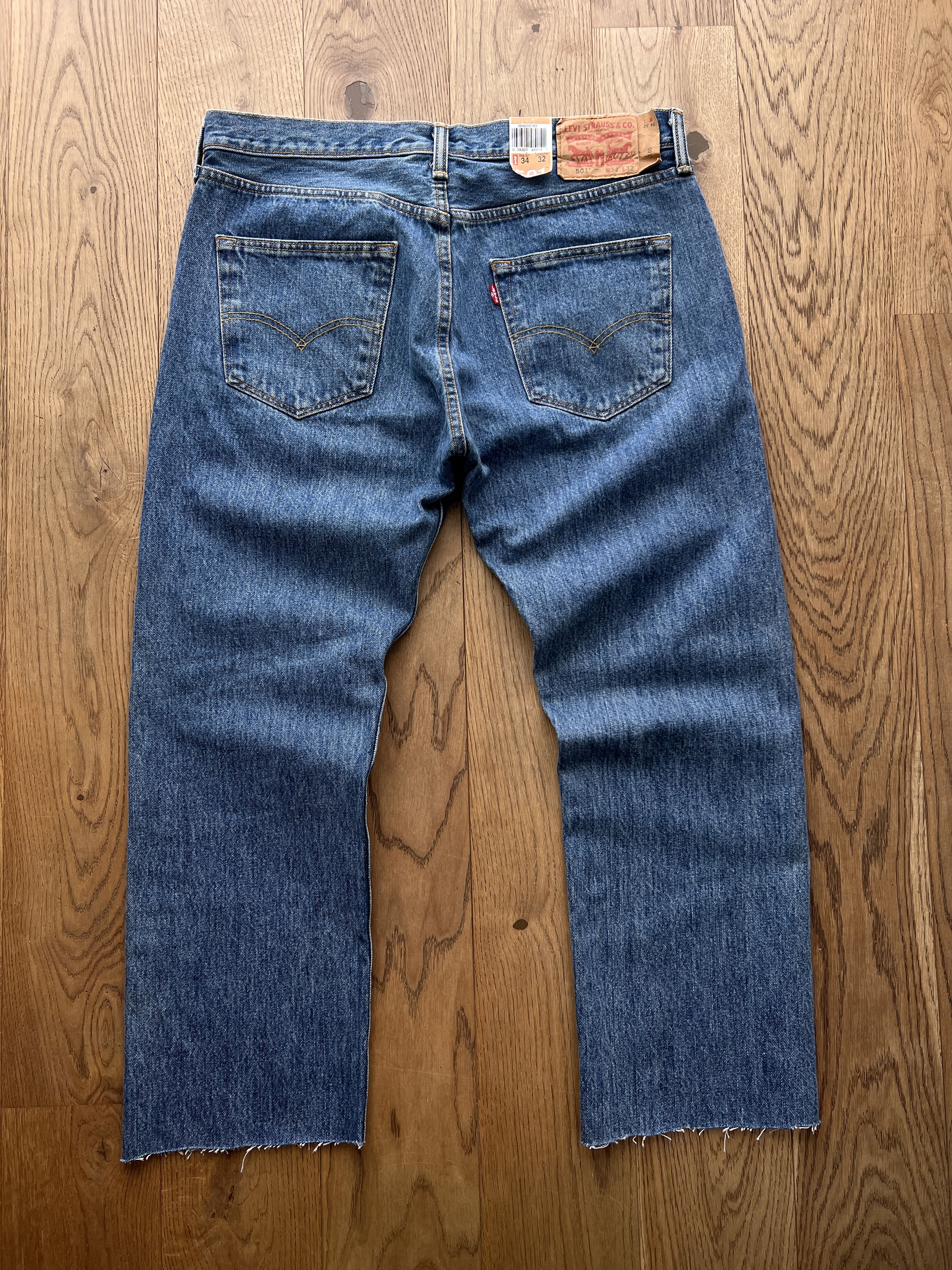 Levi's New! Levis 501 croped retro navy blue y2k denim vintage boxy Size US 34 / EU 50 - 5 Thumbnail