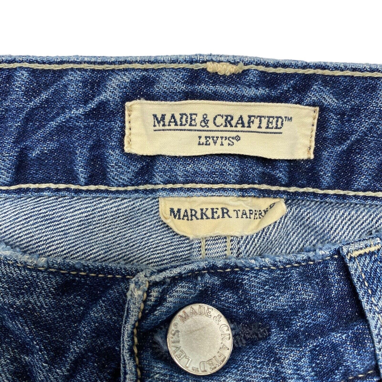 Levi's LEVIS MADE & CRAFTED Distressed Marker Tapered Blue Jeans 28 Size 28" / US 6 / IT 42 - 6 Thumbnail